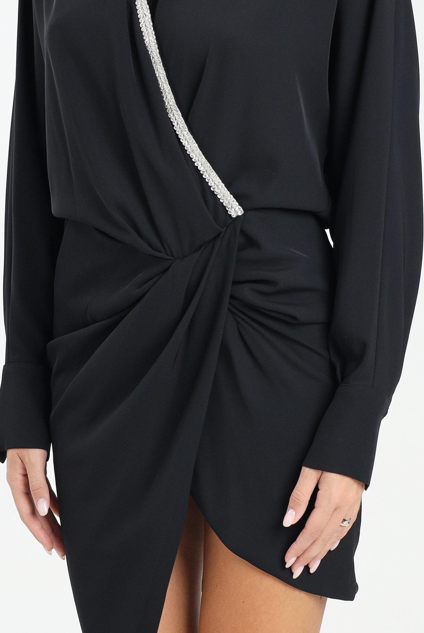 ALMA SANCHEZ Abito corto Acato nero da donna AS2526067TF 999 ALMA SANCHEZ