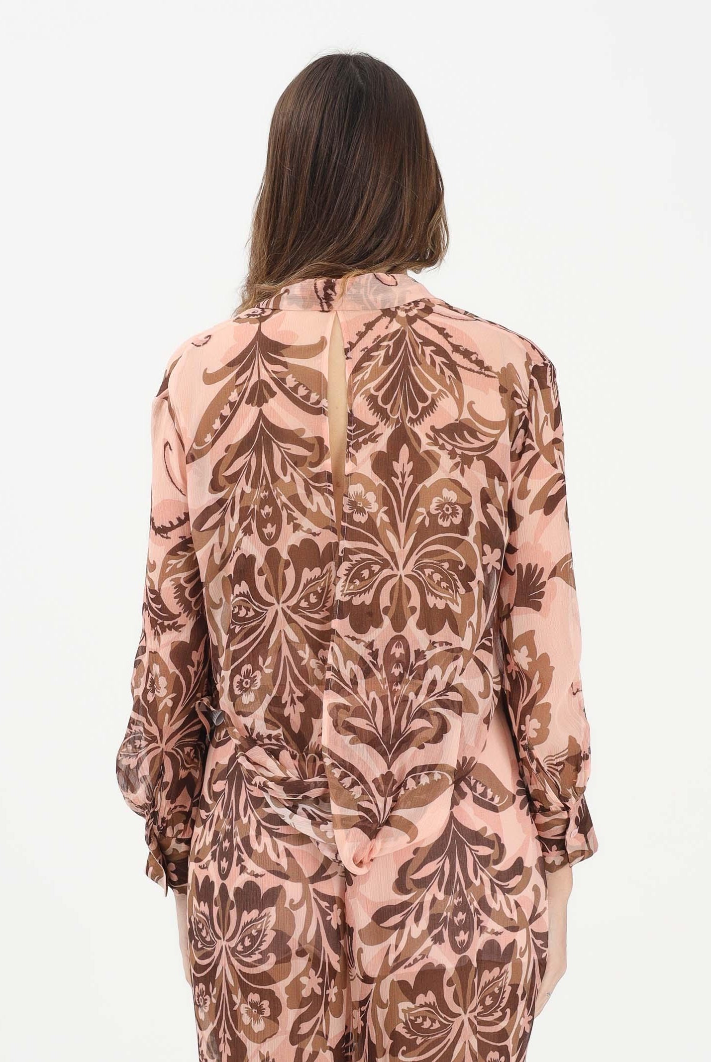 SIMONA CORSELLINI Camicia a manica lunga rosa da donna con stampa floreale P26CPCA01501 V0697 SIMONA CORSELLINI