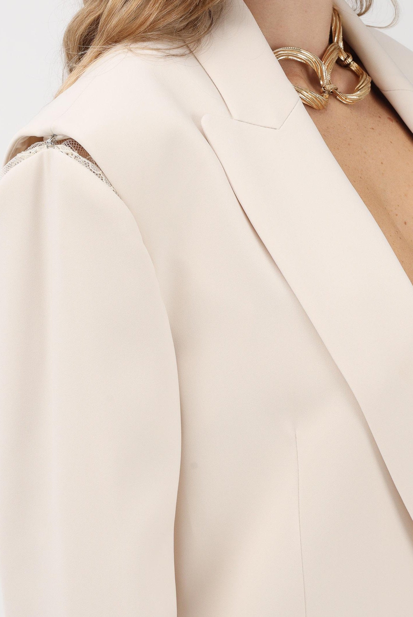 PATRIZIA PEPE Giacca panna da donna con cut-out in pizzo 8S0566A6F5 W409 PATRIZIA PEPE