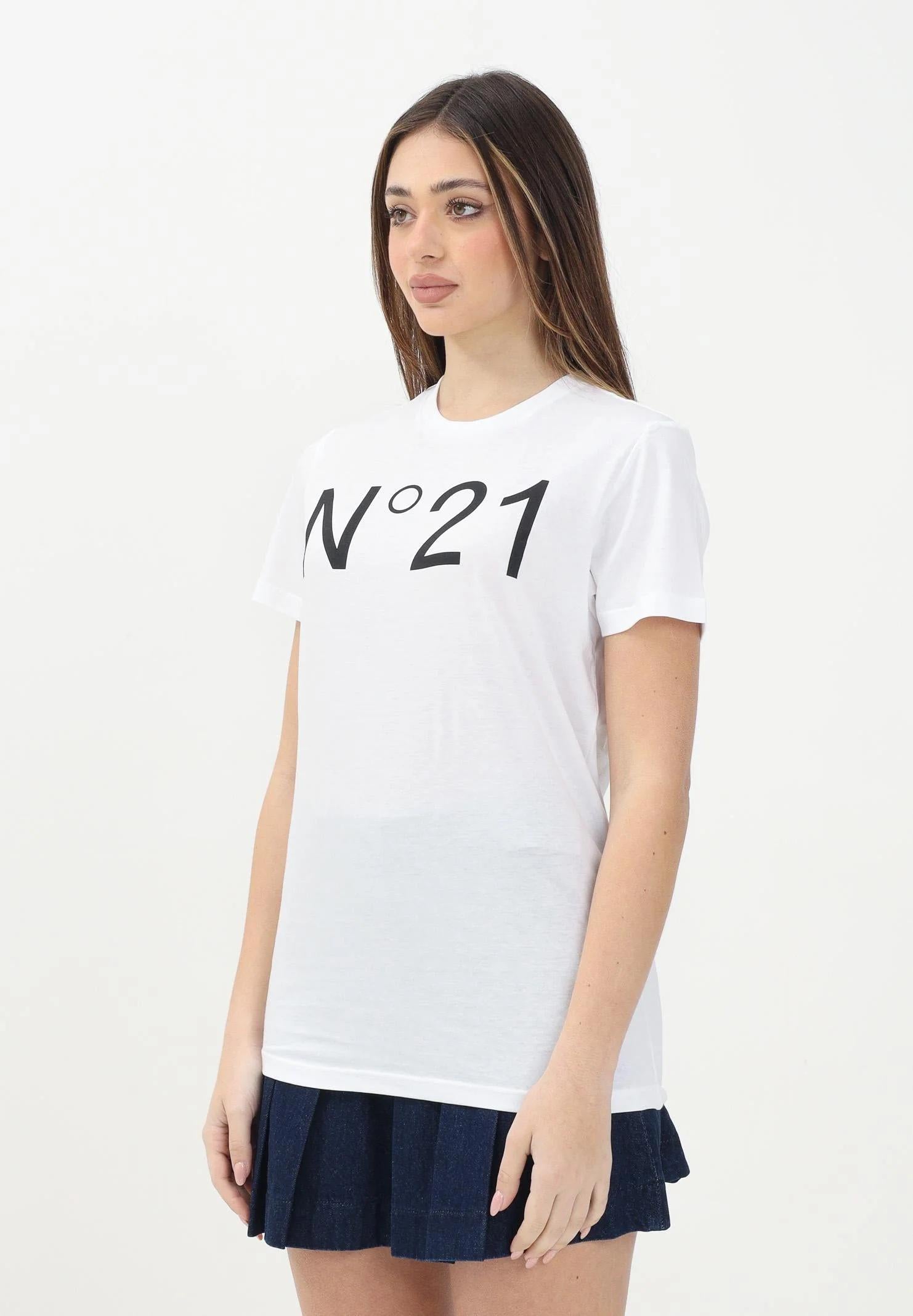 N21 T-shirt a manica corta bianca per donna, ragazzi e bambini con stampa logo N21173N0153 0N100 N21