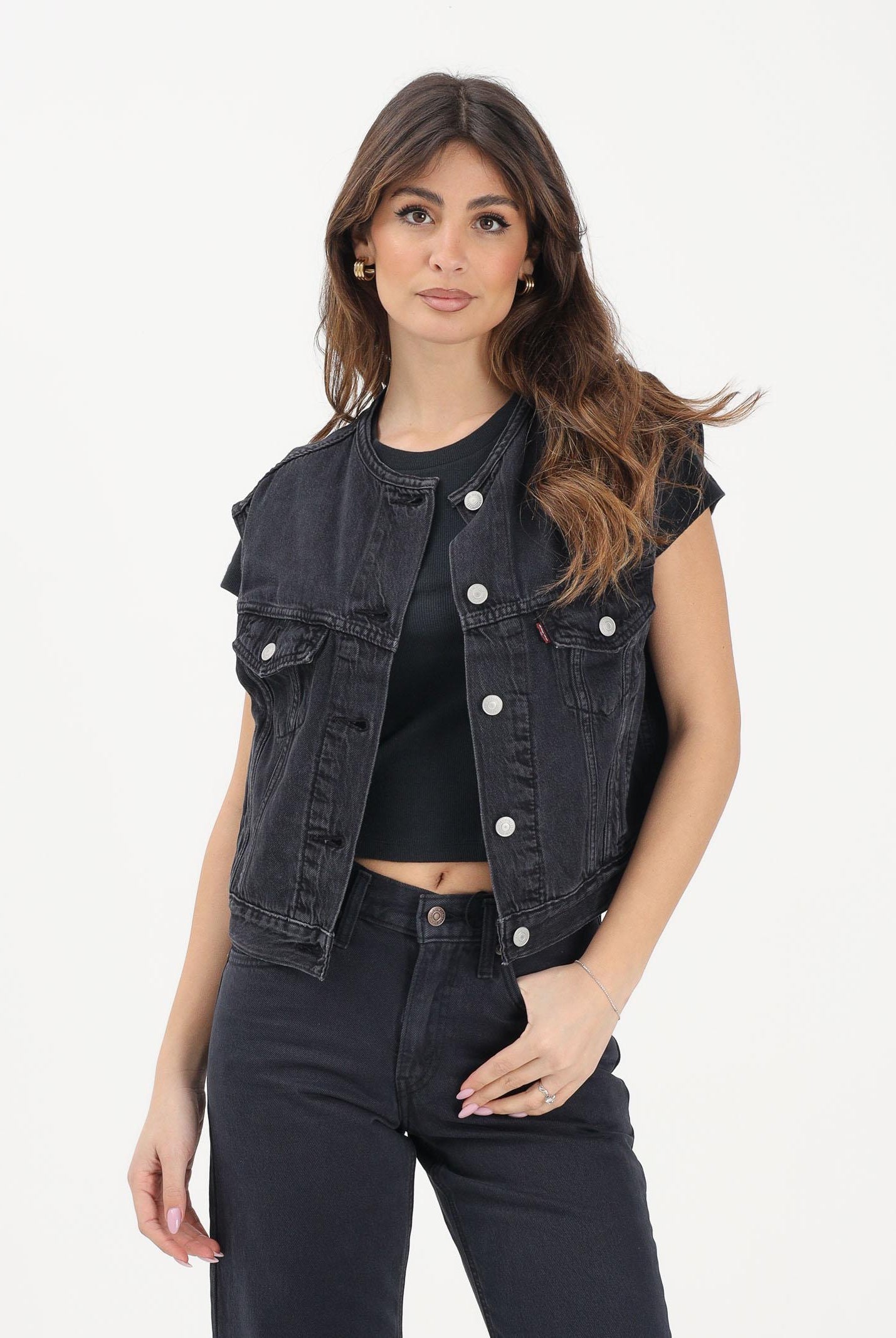 LEVI'S Gilet '90s in denim nero da donna 005NP-0003 . LEVI'S®