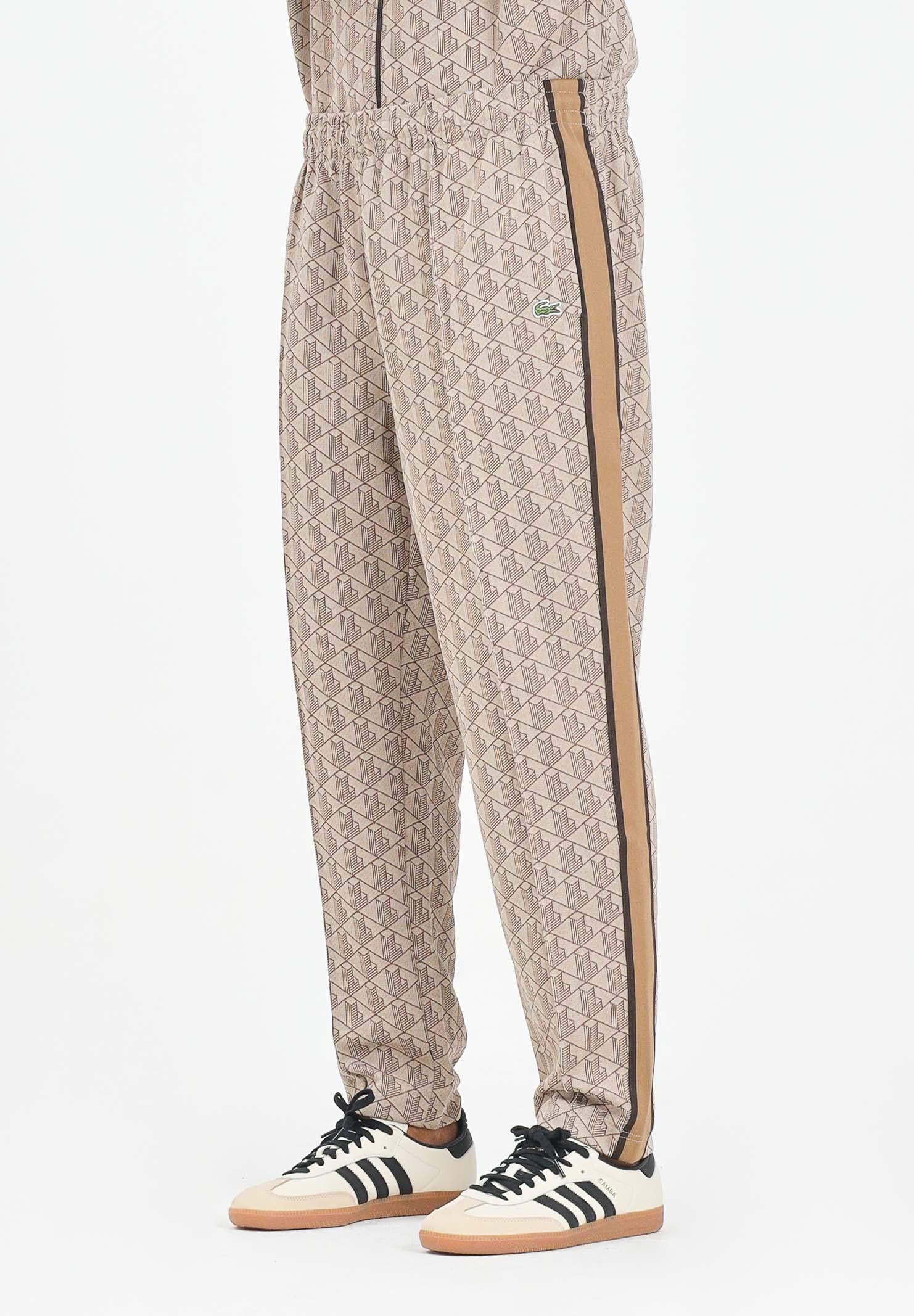LACOSTE Pantalone sportivo marrone da uomo con monogramma Paris XH1440 6IR LACOSTE