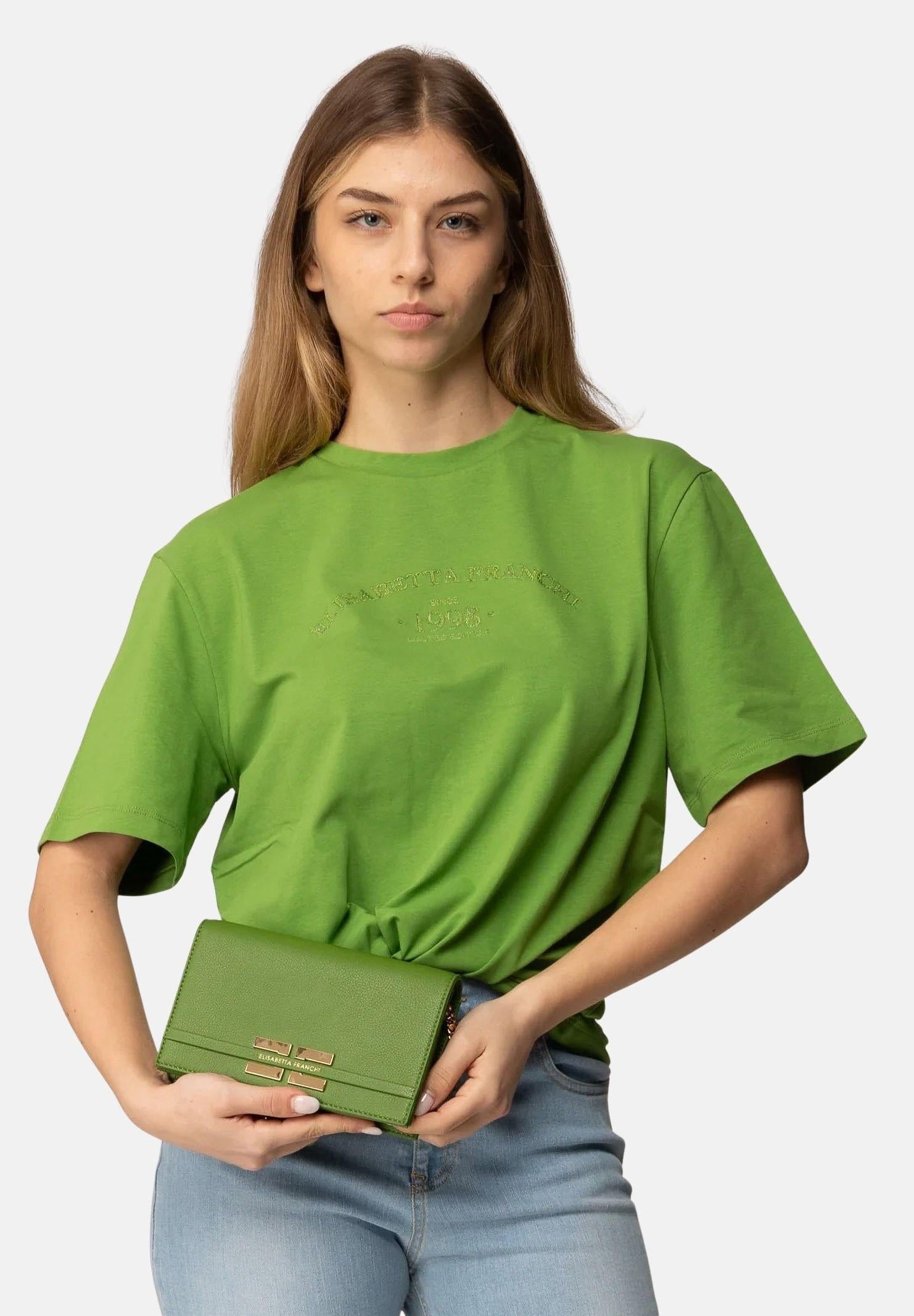 ELISABETTA FRANCHI Pochette verde da donna con logo BS40A61E2 EV3 ELISABETTA FRANCHI