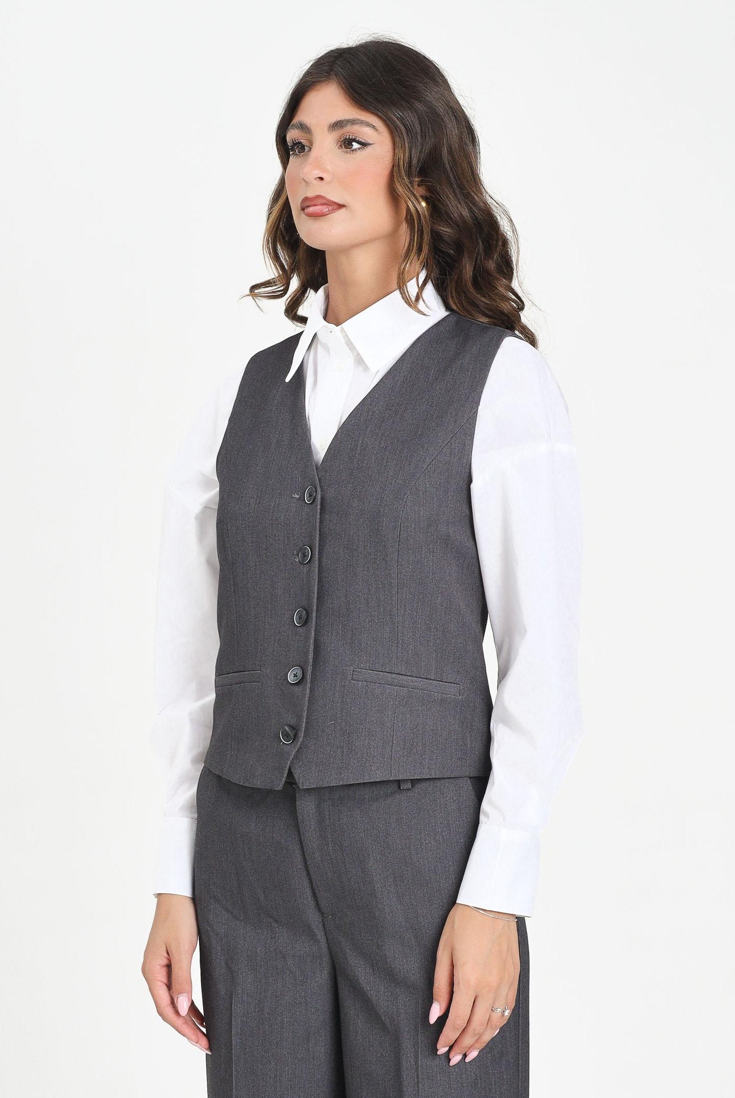 ONLY Gilet grigio da donna 15331287 DarkGreyMel ONLY