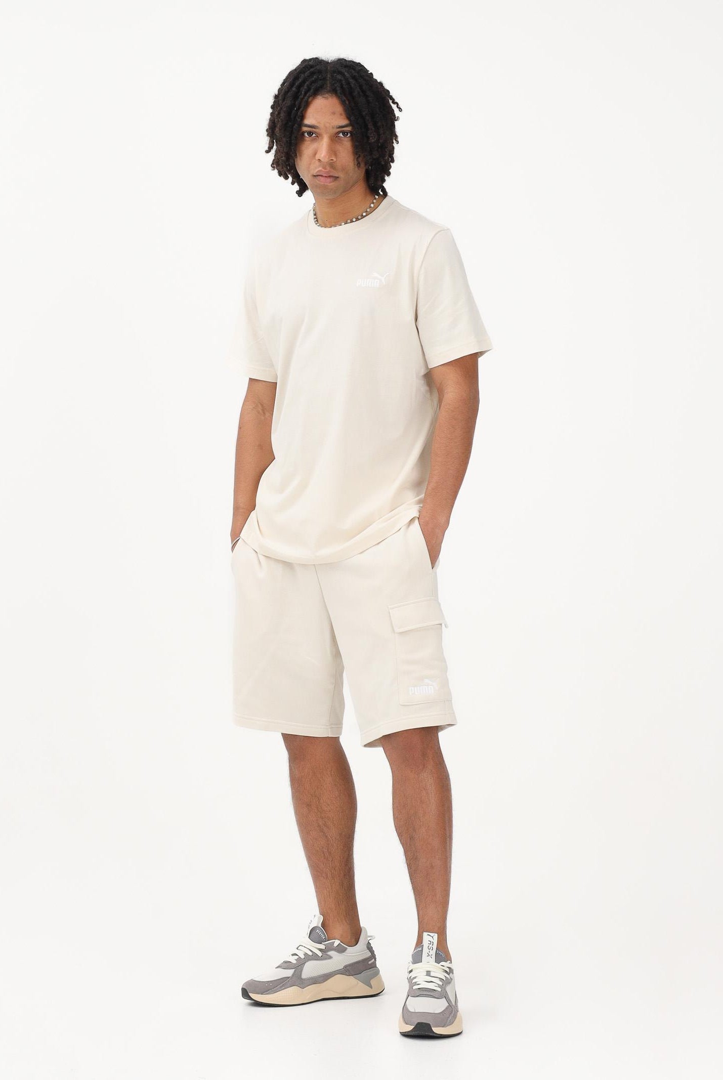 PUMA Shorts cargo Essentials con logo N. 1 panna da uomo 682662 87 PUMA
