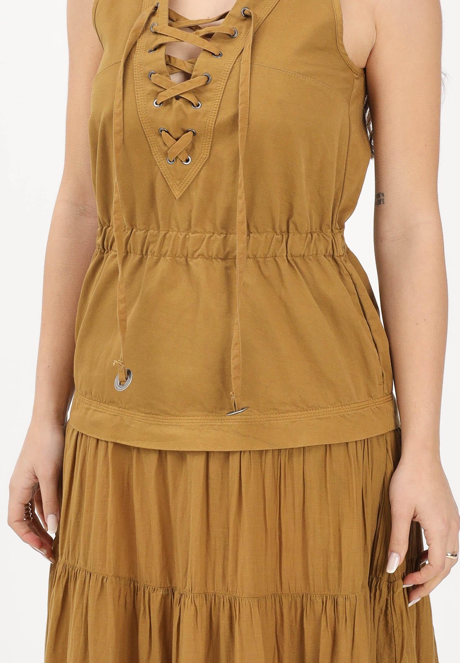 PINKO Abito lungo kiwi da donna con balza e nastri 106822A3AX L25 PINKO