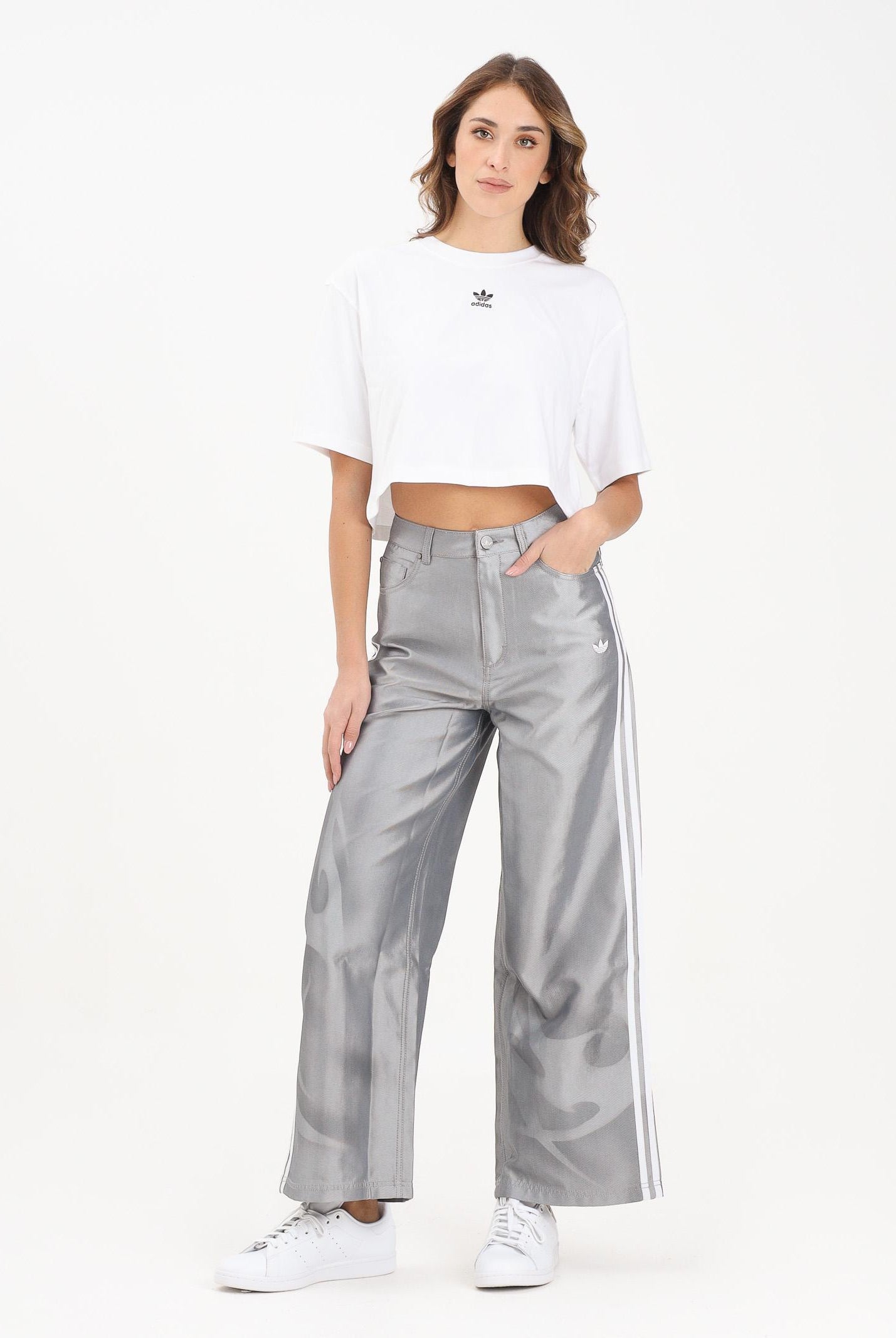 ADIDAS ORIGINALS Jeans Adilenium Season 4 Teamgeist Baggy Shine grigio da donna KE9800 ADIDAS ORIGINALS