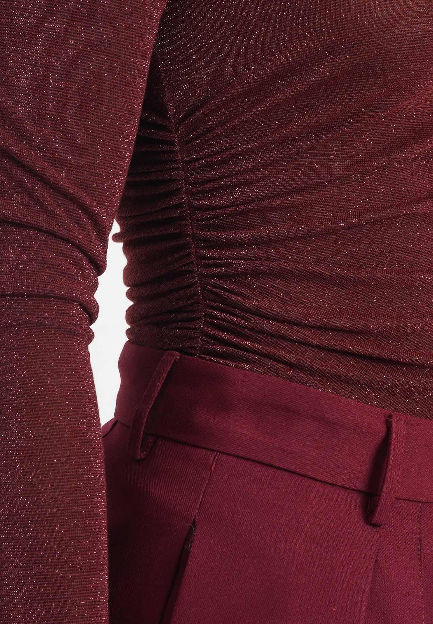 SIMONA CORSELLINI Maglia a manica lunga bordeaux da donna con finitura glitterata A25CPMG00801-C00081 V0741 SIMONA CORSELLINI
