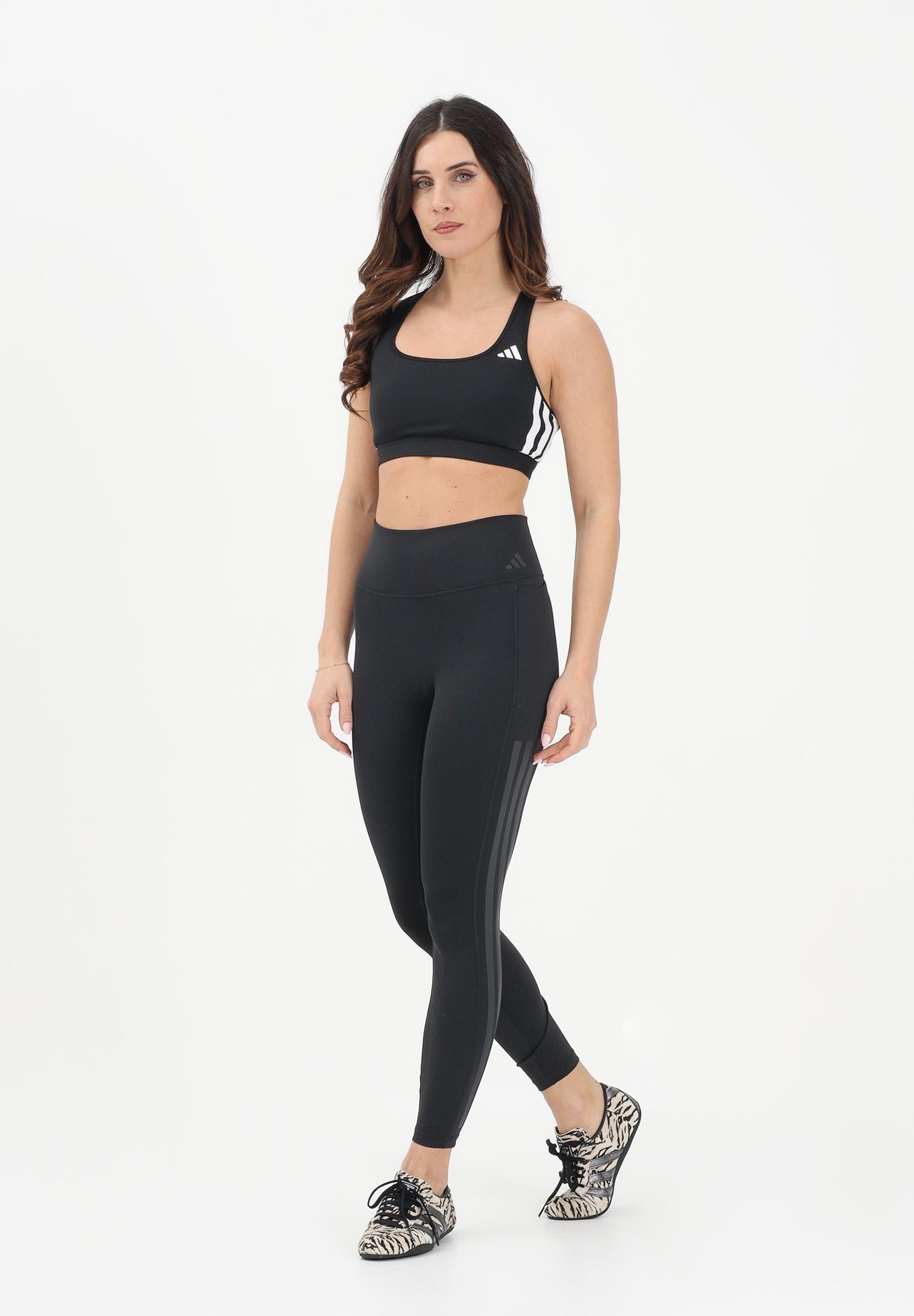 ADIDAS PERFORMANCE Leggings Optime 3-Stripes nero da donna JZ1060 . ADIDAS PERFORMANCE