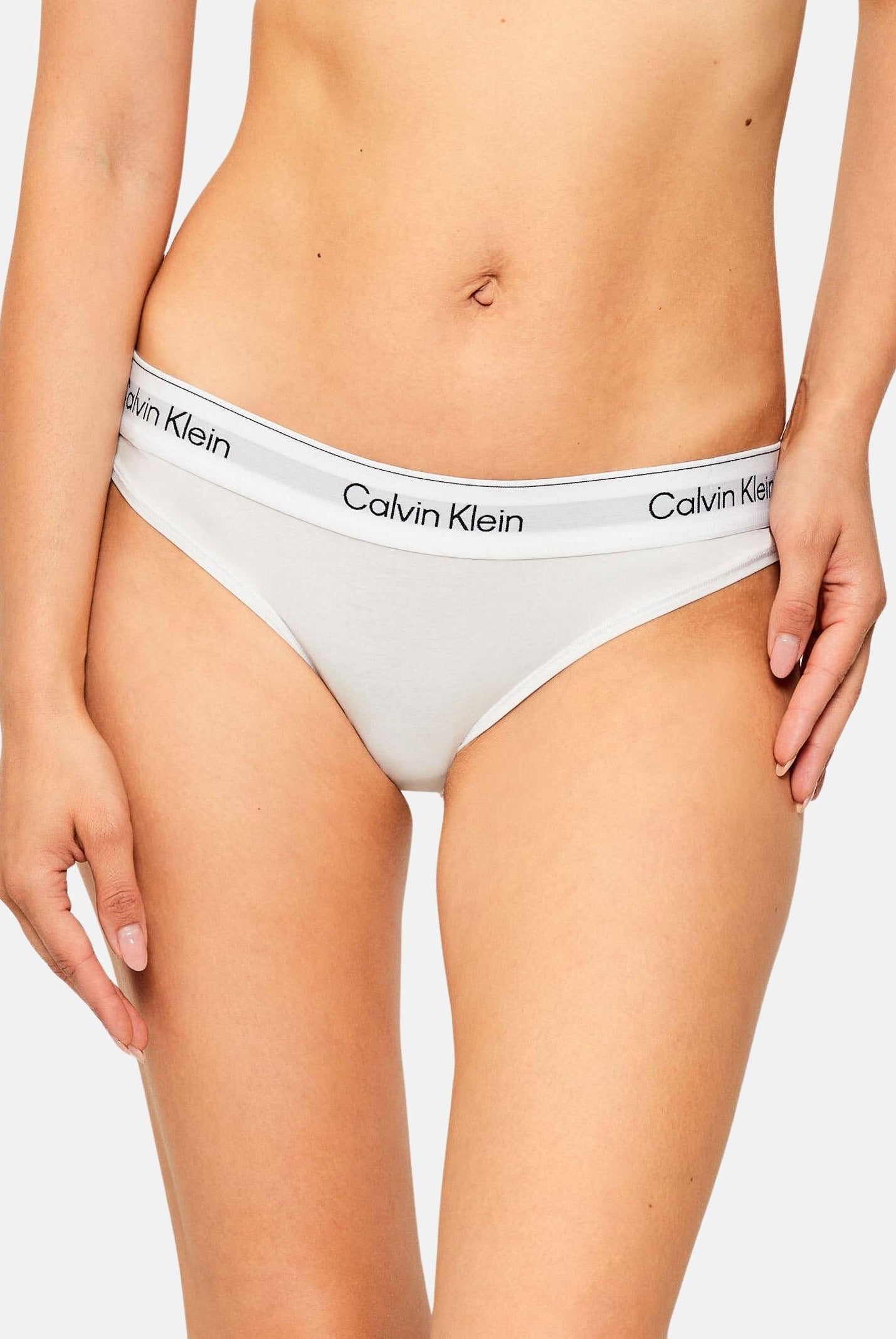 CALVIN KLEIN Slip bianco da donna con fascia elastica logata LV00QF8522 100 CALVIN KLEIN