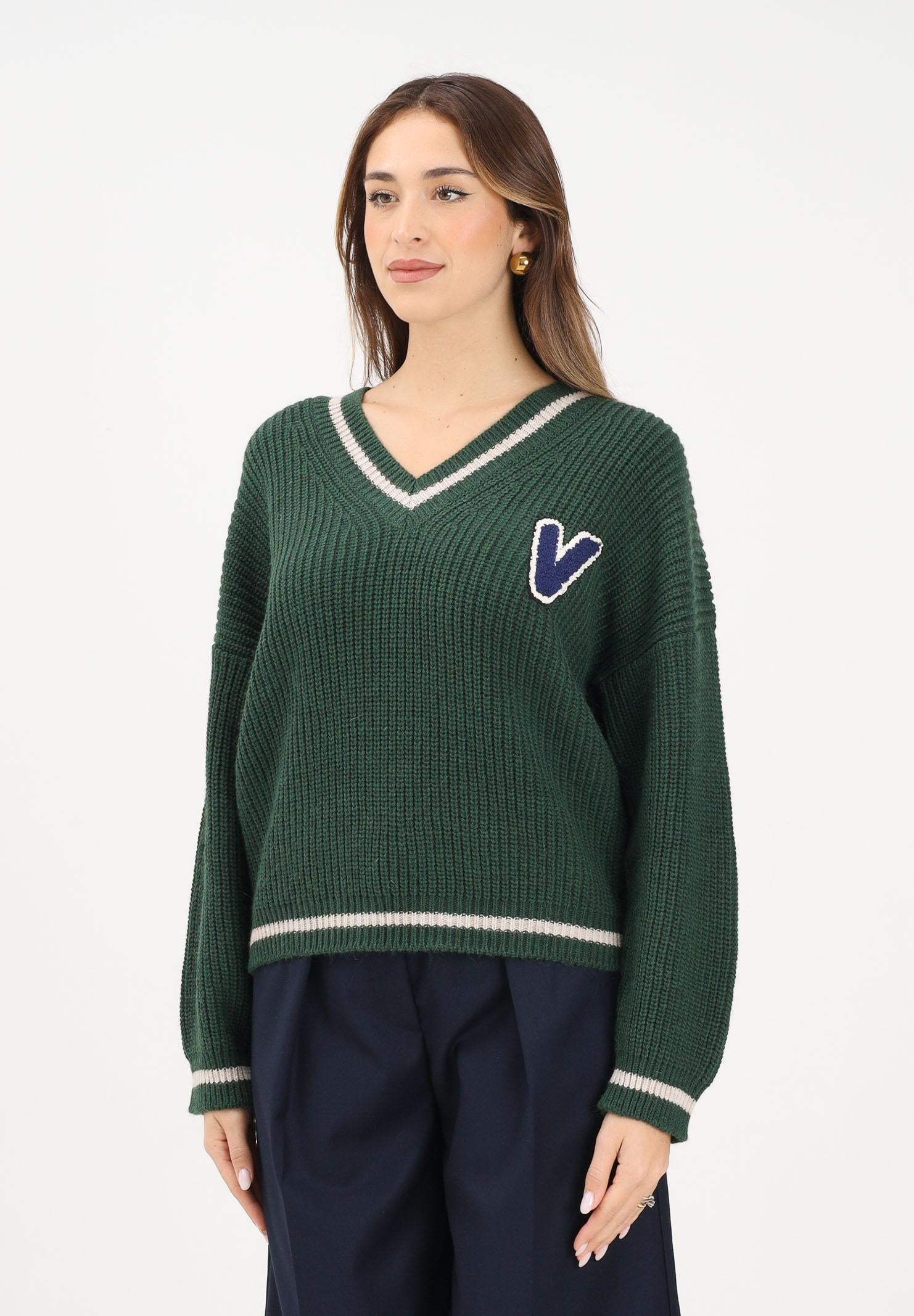 VICOLO Maglioncino verde da donna con logo sul retro 55073F VE VICOLO