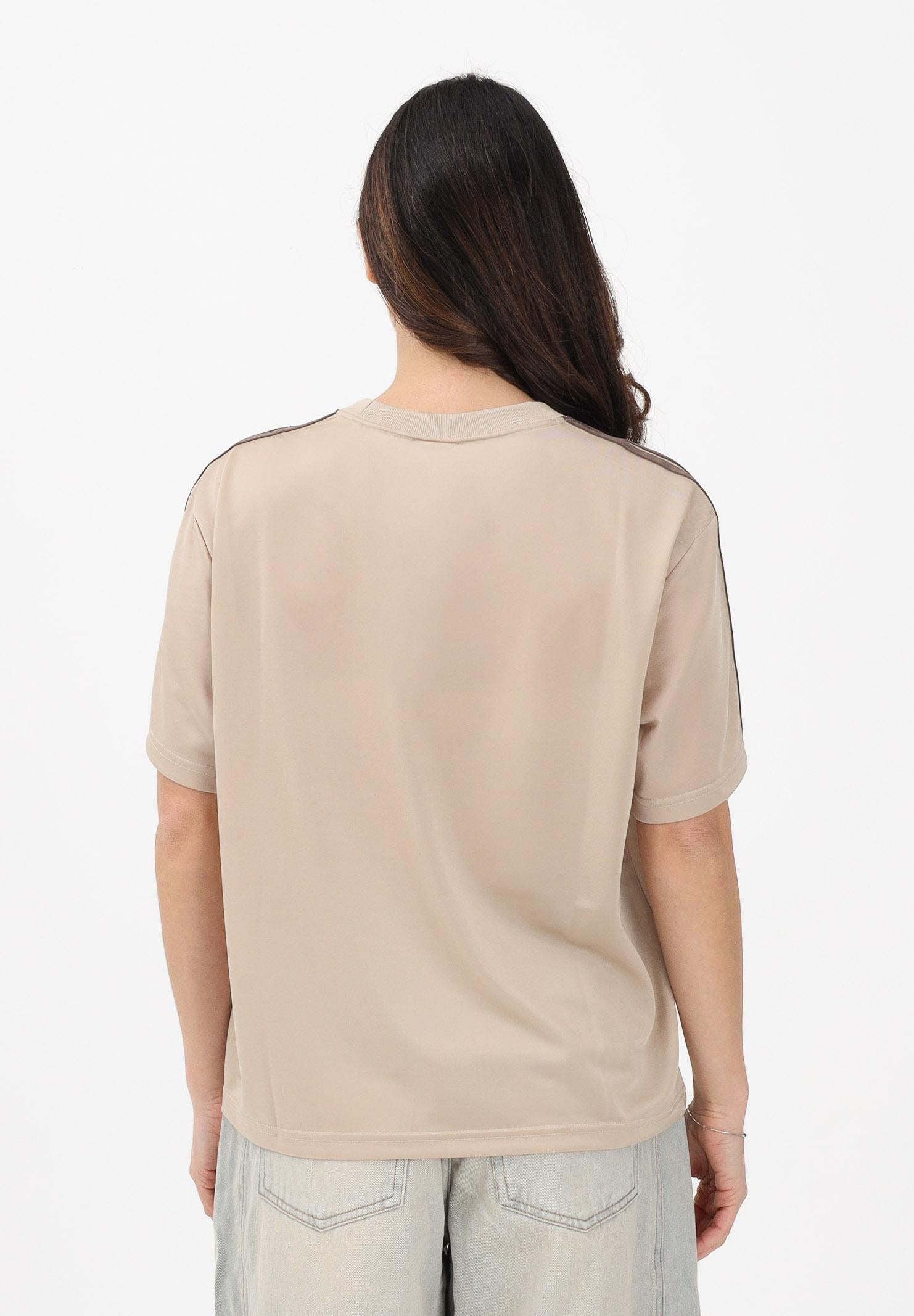 ADIDAS ORIGINALS T-shirt a manica corta beige da donna con logo KD1348 . ADIDAS ORIGINALS