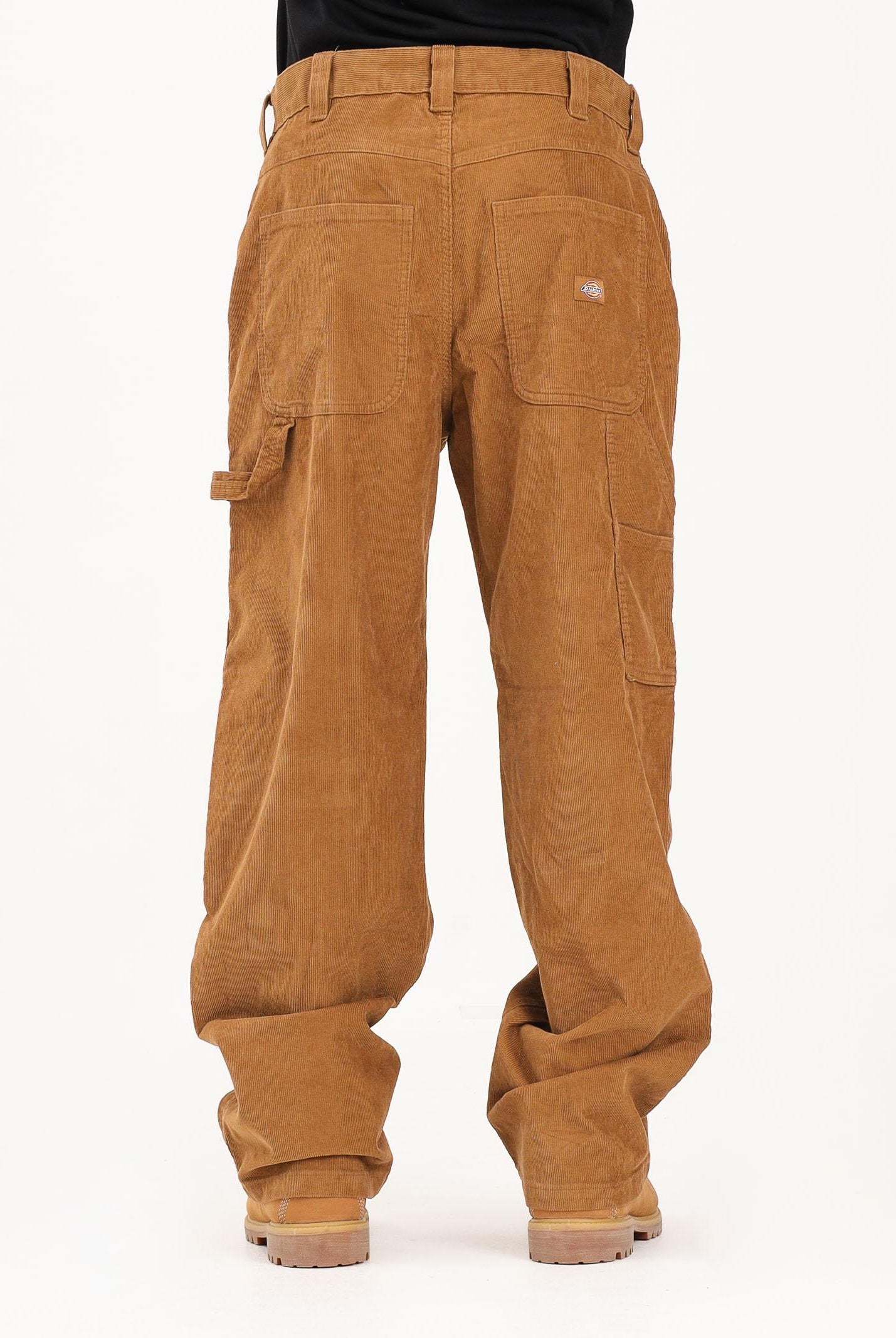 DICKIES pantaloni corduroy carpenter marrone in velluto da uomo a coste dalla vestibilità larga e dal taglio a gamba larga. DK0A863V0BD1 . DIckies