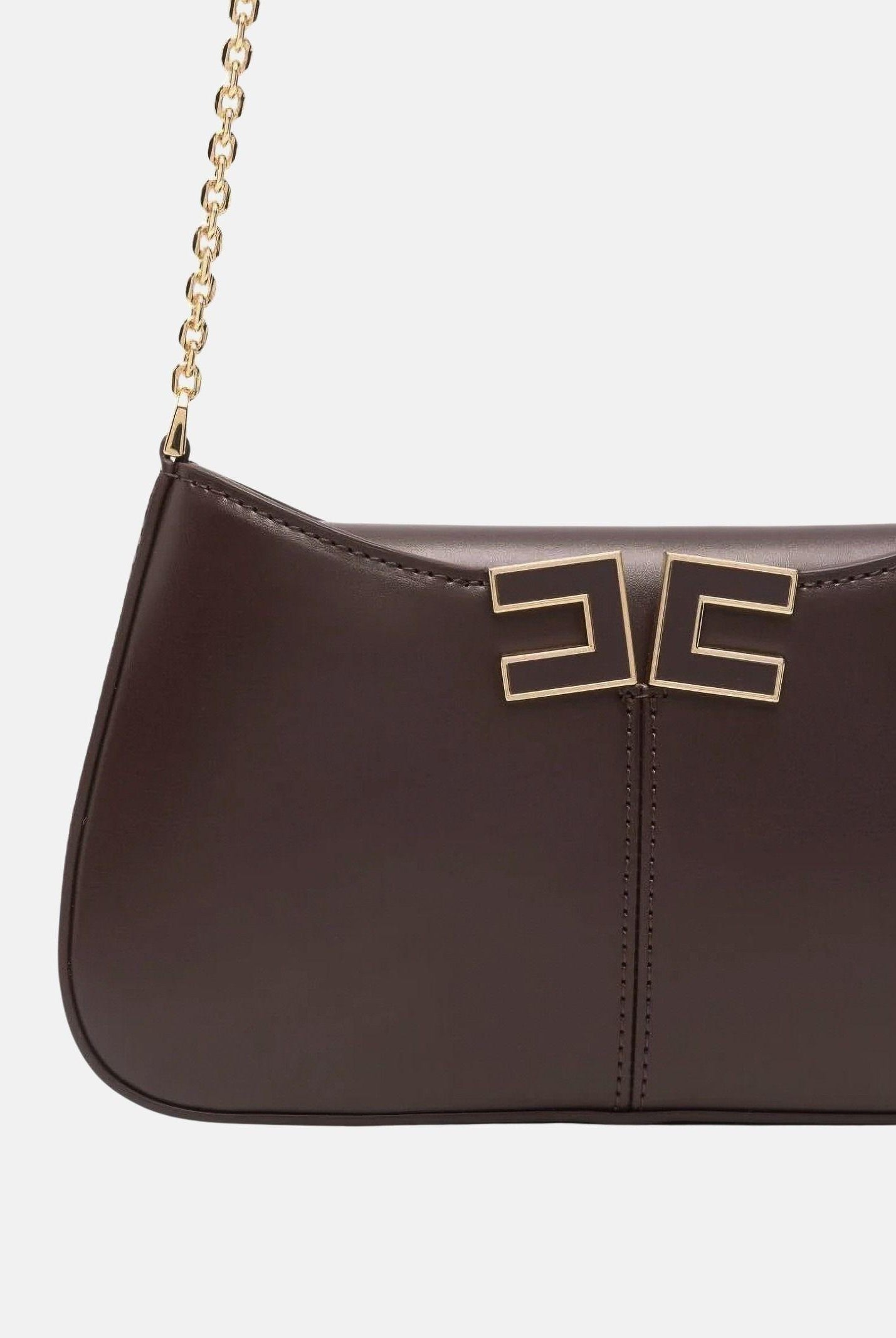 ELISABETTA FRANCHI Borsa a spalla cacao da donna con dettaglio logo BS93A61E2 644 ELISABETTA FRANCHI