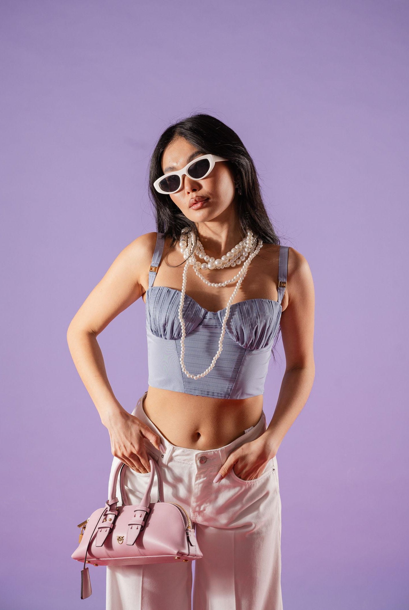 ELISABETTA FRANCHI Corpetto blu da donna con motivo a righe bianche TO05362E2 019 ELISABETTA FRANCHI