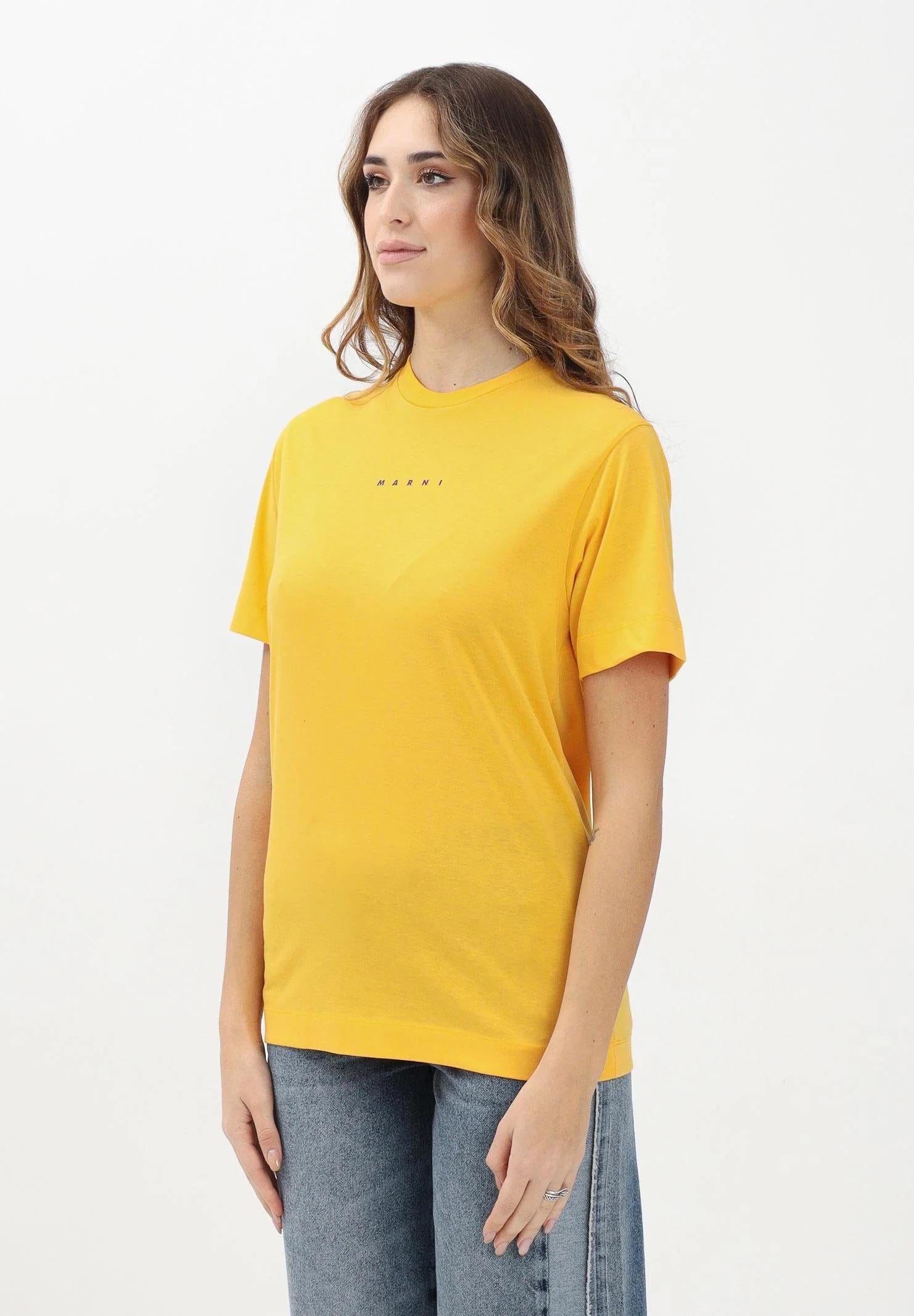 MARNI T-shirt a manica corta gialla per donna, ragazzi e bambini con stampa logo M01413M00RF 0M219 MARNI
