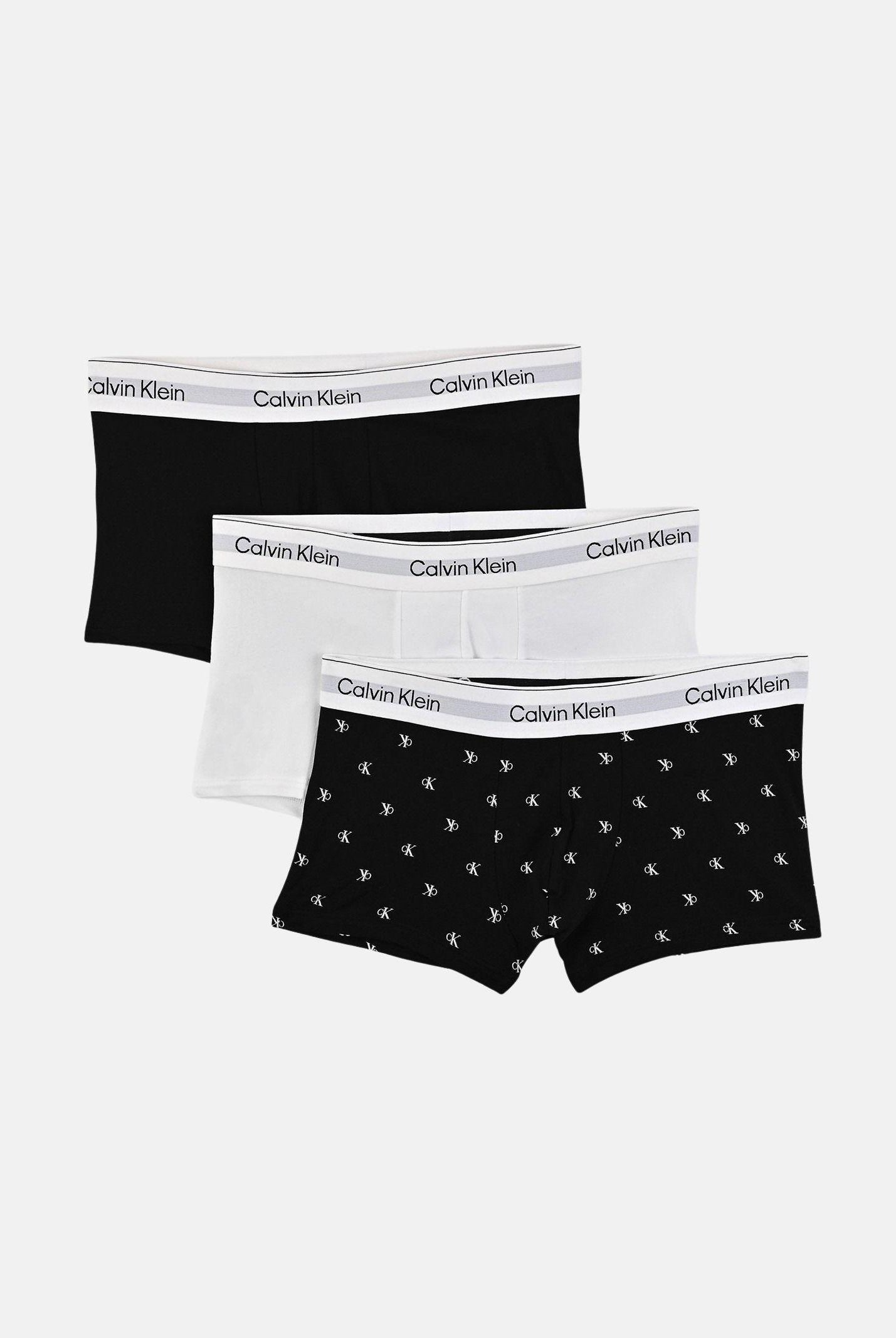 CALVIN KLEIN Boxer (3px) neri e bianchi da uomo LV00NB4389 3TH CALVIN KLEIN