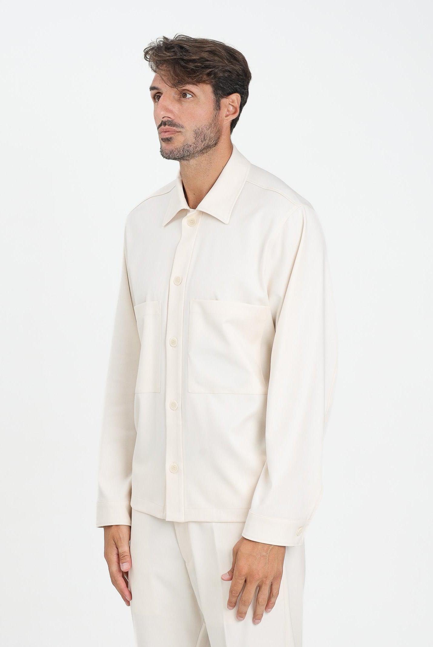 I'M BRIAN Camicia a manica lunga panna da uomo CA3441 PAN I'M BRIAN