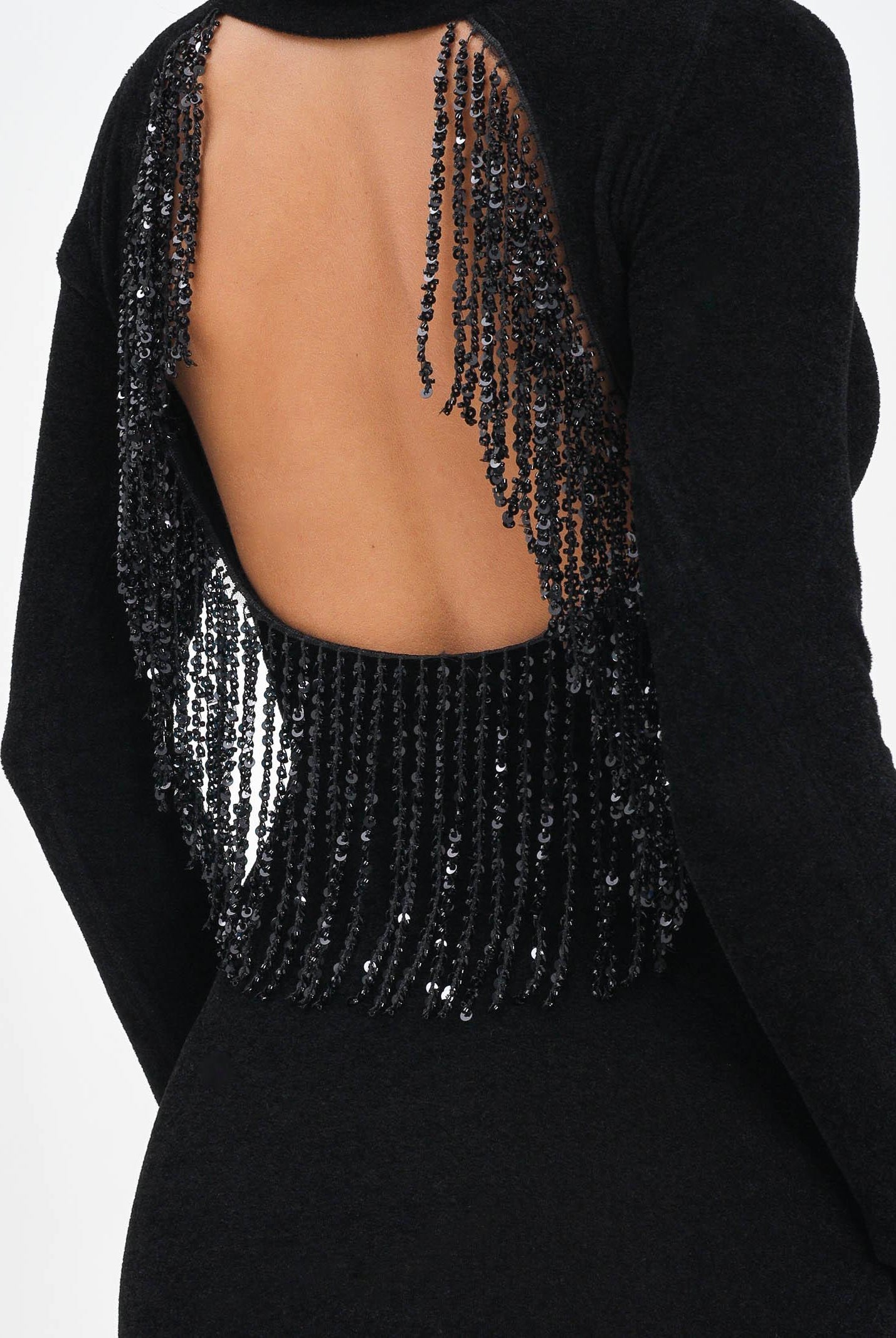 SIMONA CORSELLINI Abito corto nero da donna con scollo sul retro A25CEABO5201-C00220 V0003 SIMONA CORSELLINI