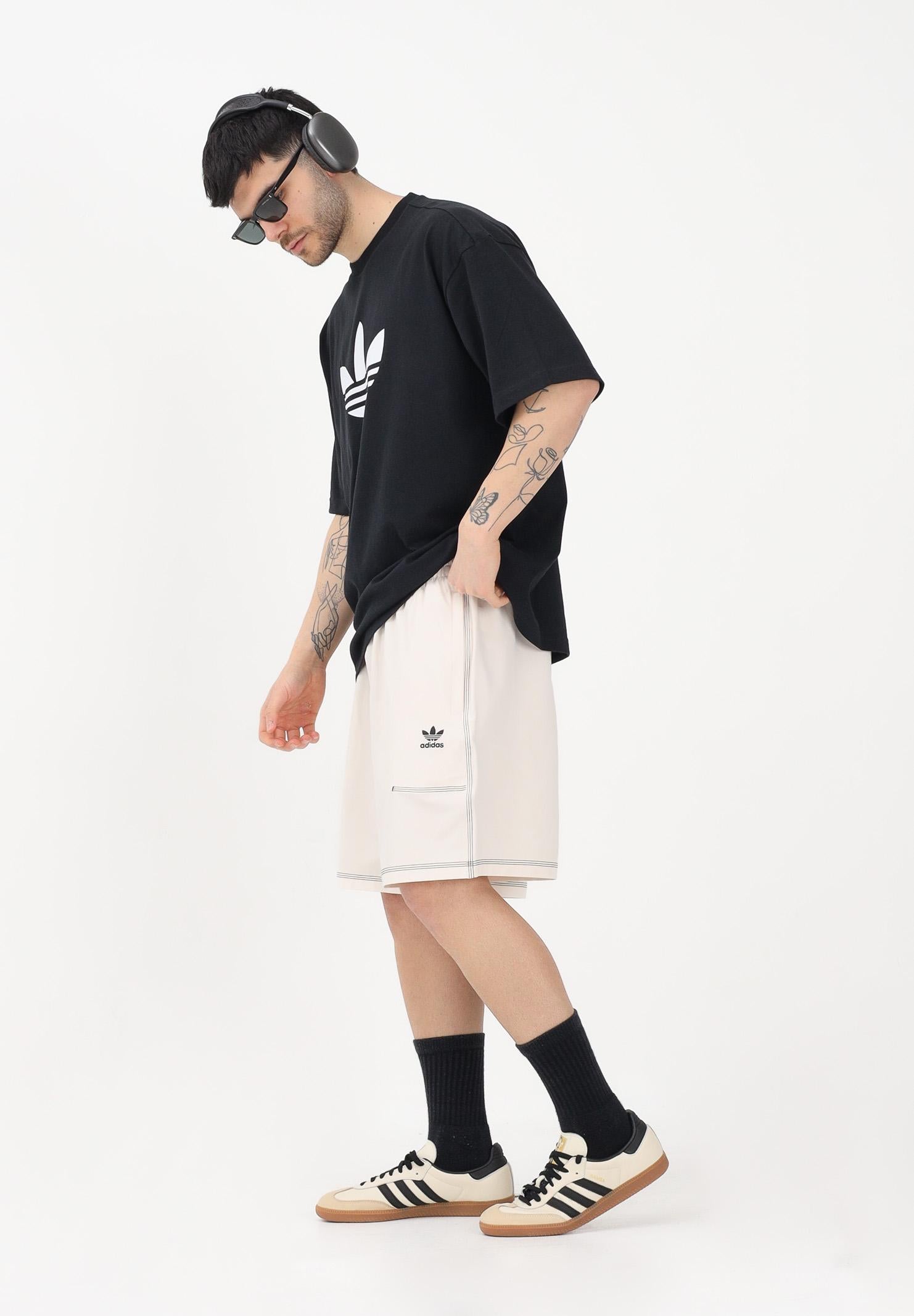 ADIDAS ORIGINALS Shorts sportivo TREFOIL ESSENTIALS panna da uomo KA8541 . ADIDAS ORIGINALS