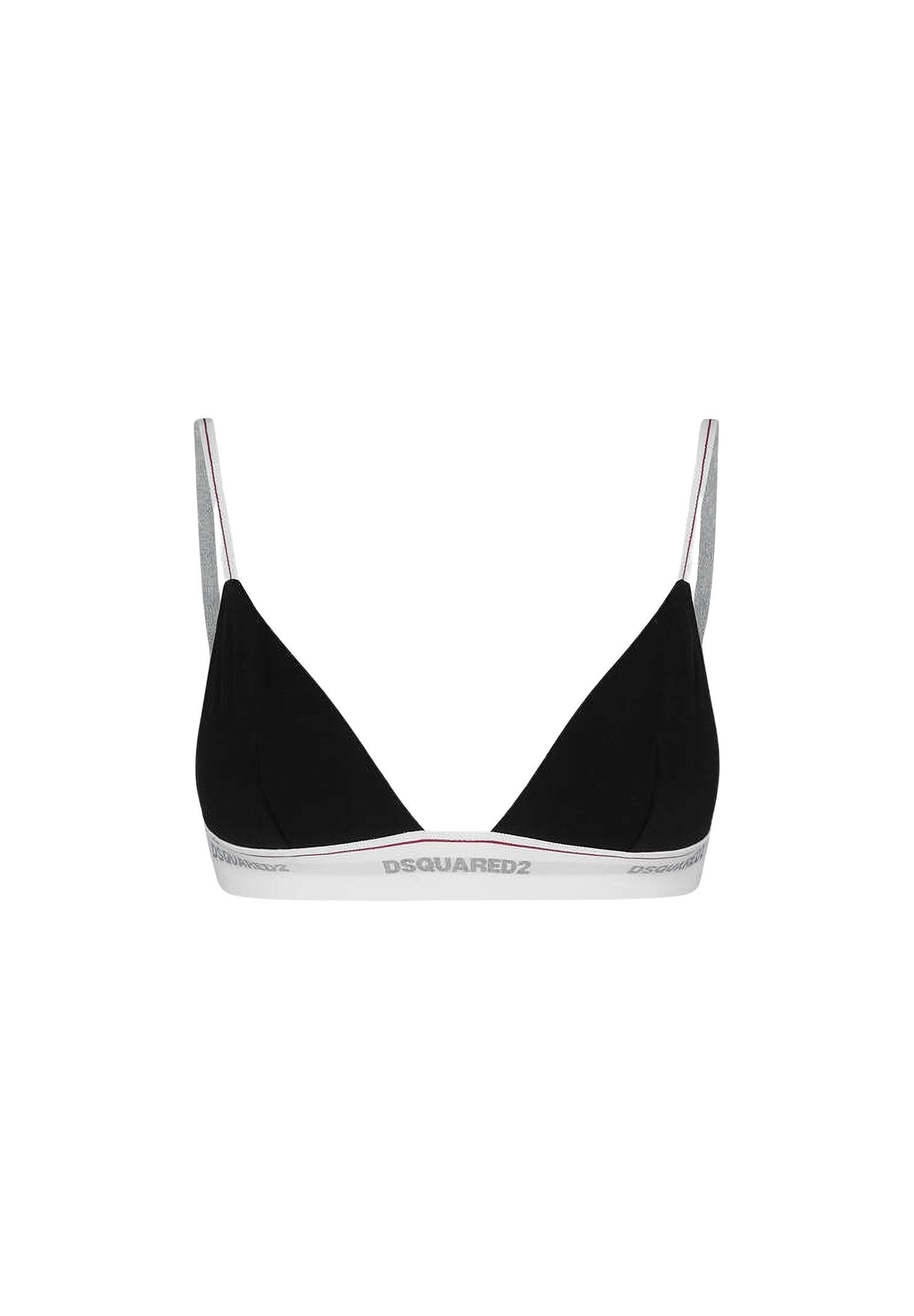 DSQUARED2 Reggiseno a triangolo nero da donna con logo D8R105790 010 DSQUARED2