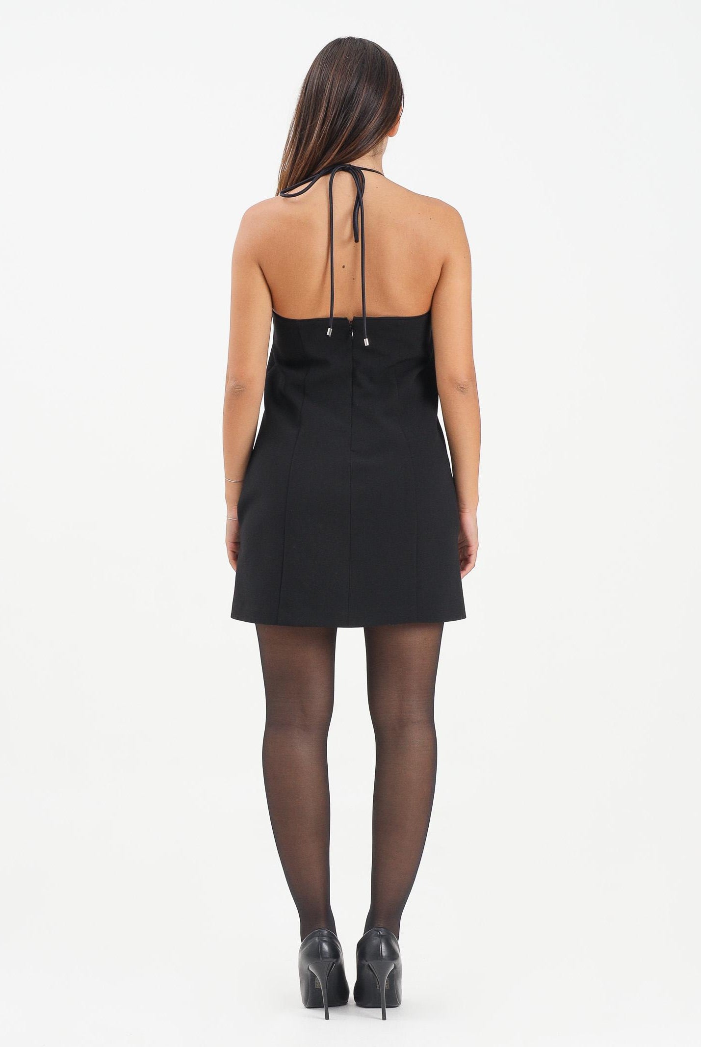 PINKO Abito corto nero da donna con dettaglio gioiello 105602A2R9 Z99 PINKO