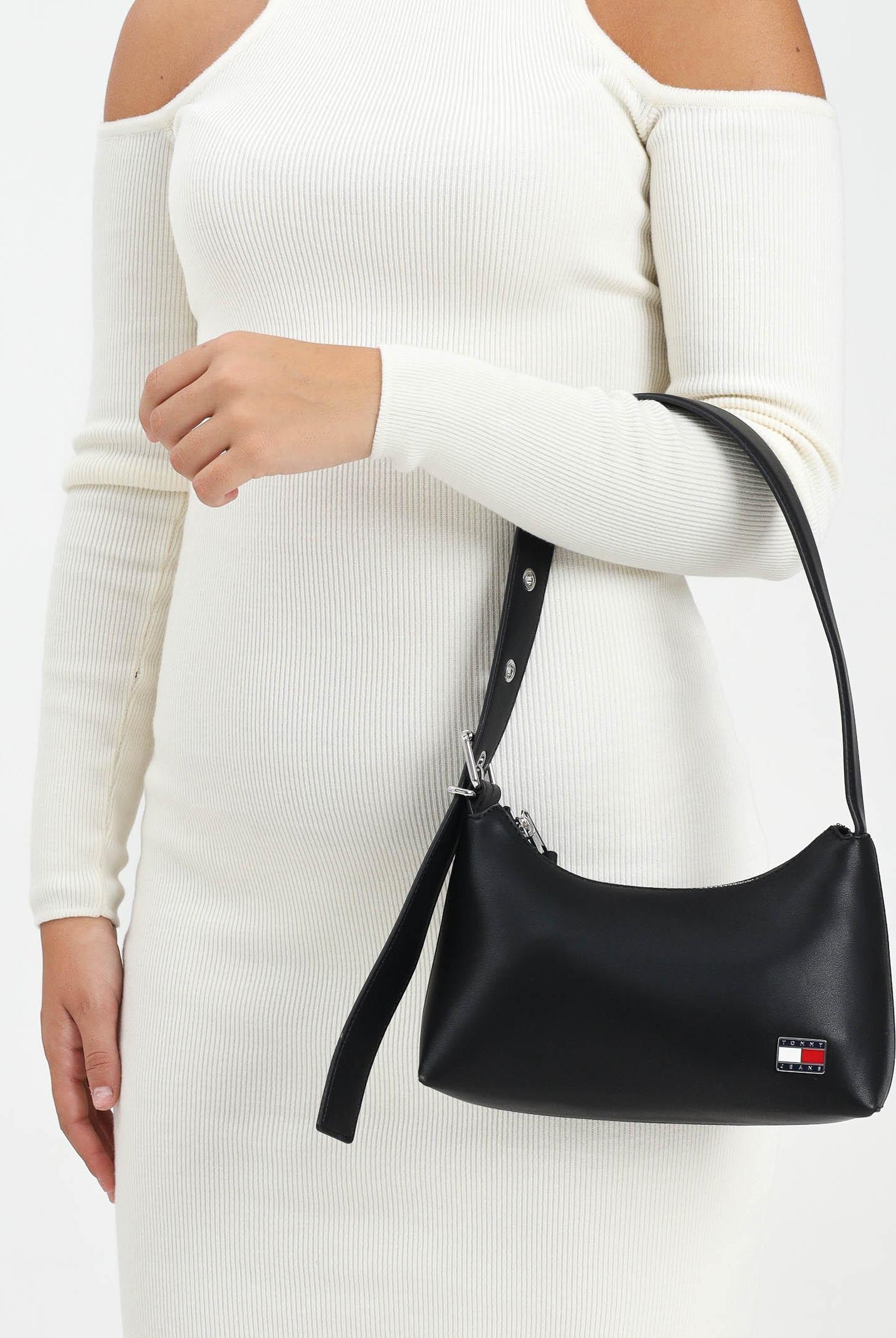 TOMMY JEANS Borsa a spalla nera da donna con logo AW0AW17873 ACG TOMMY JEANS