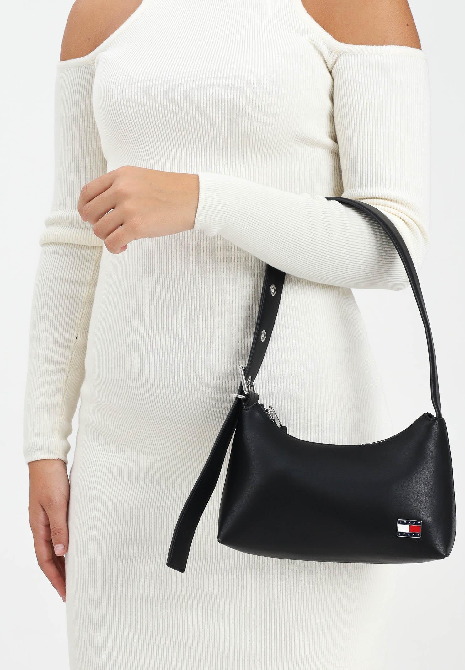 TOMMY JEANS Borsa a spalla nera da donna con logo AW0AW17873 ACG TOMMY JEANS