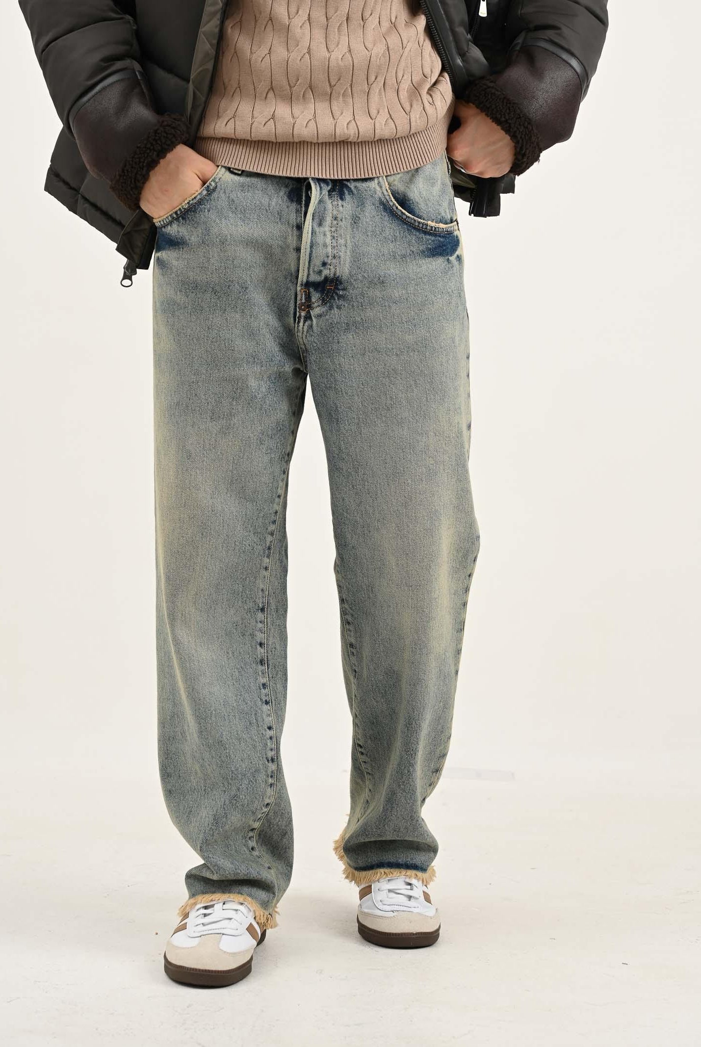 I'M BRIAN Jeans in denim vintage da uomo con sfumature vissute BRAD L2425 I'M BRIAN