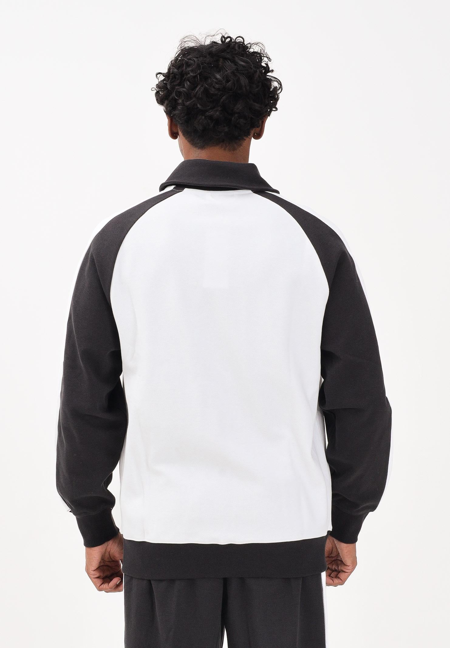 PUMA Felpa con zip T7 bianca e nera da uomo 632994 02 PUMA