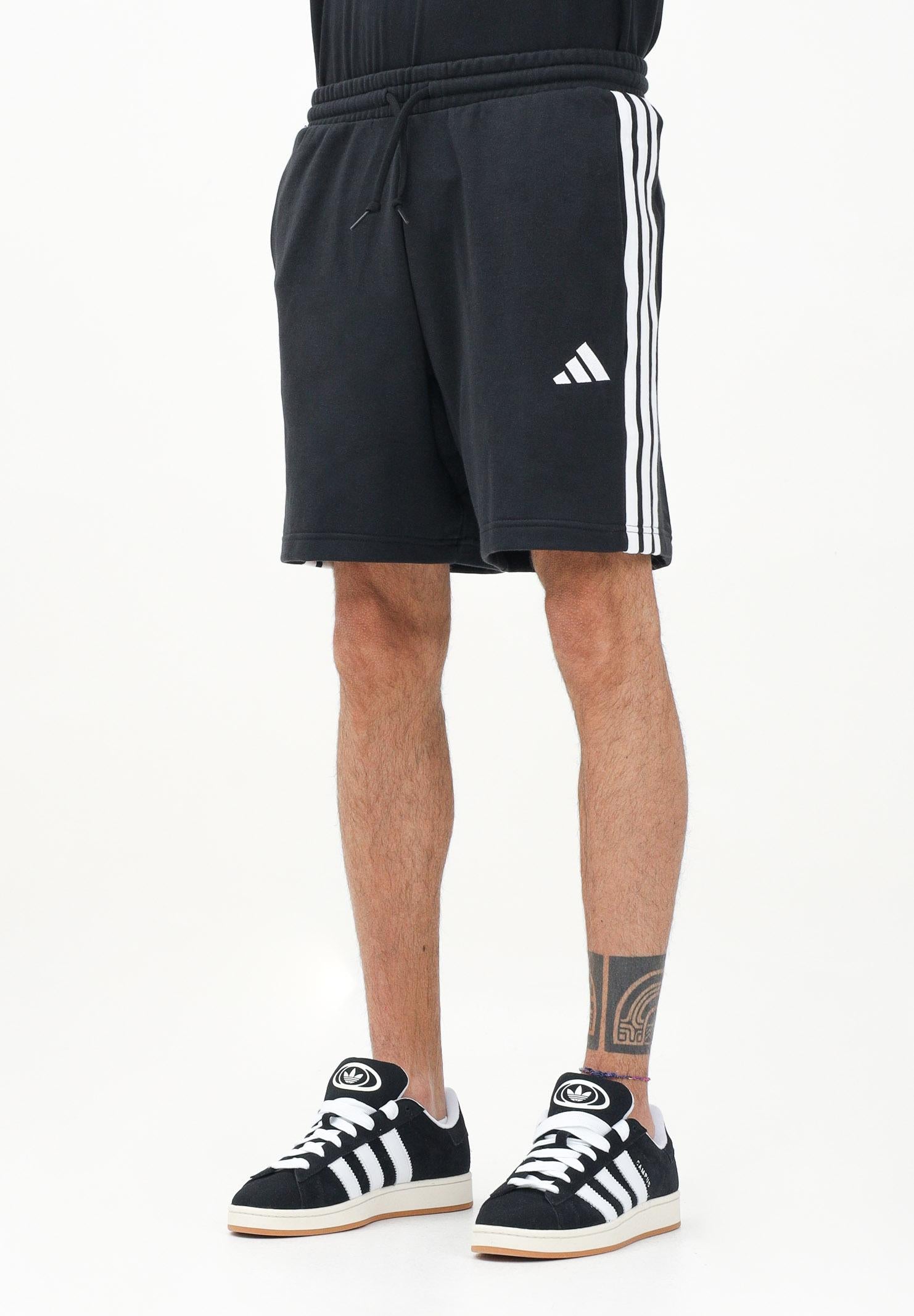ADIDAS PERFORMANCE Shorts sportivo Essential 3-Stripes French Terry nero da uomo JE6414 . ADIDAS PERFORMANCE