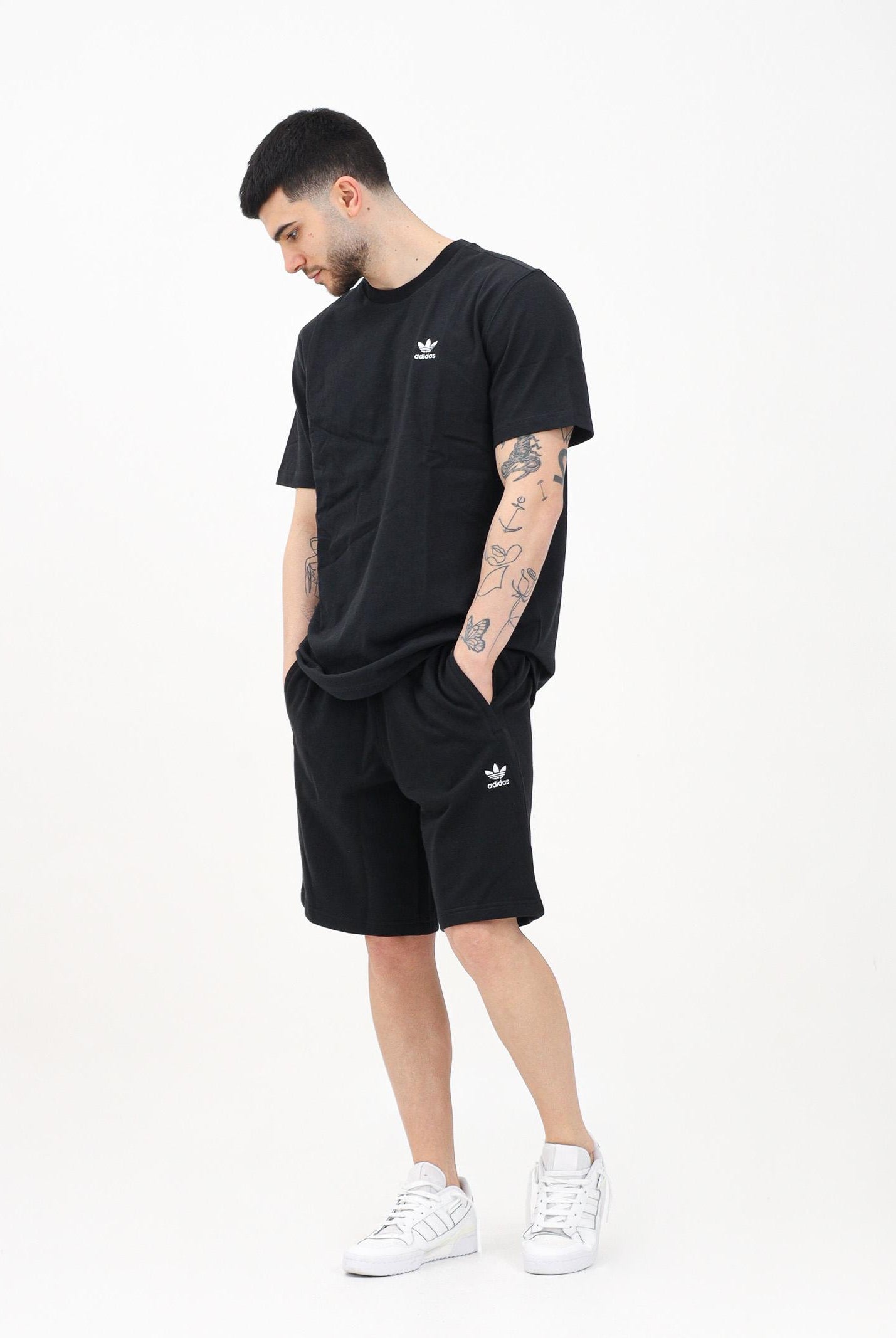 ADIDAS ORIGINALS Shorts sportivo Essentials Trefoil nero da uomo IY8520 . ADIDAS ORIGINALS