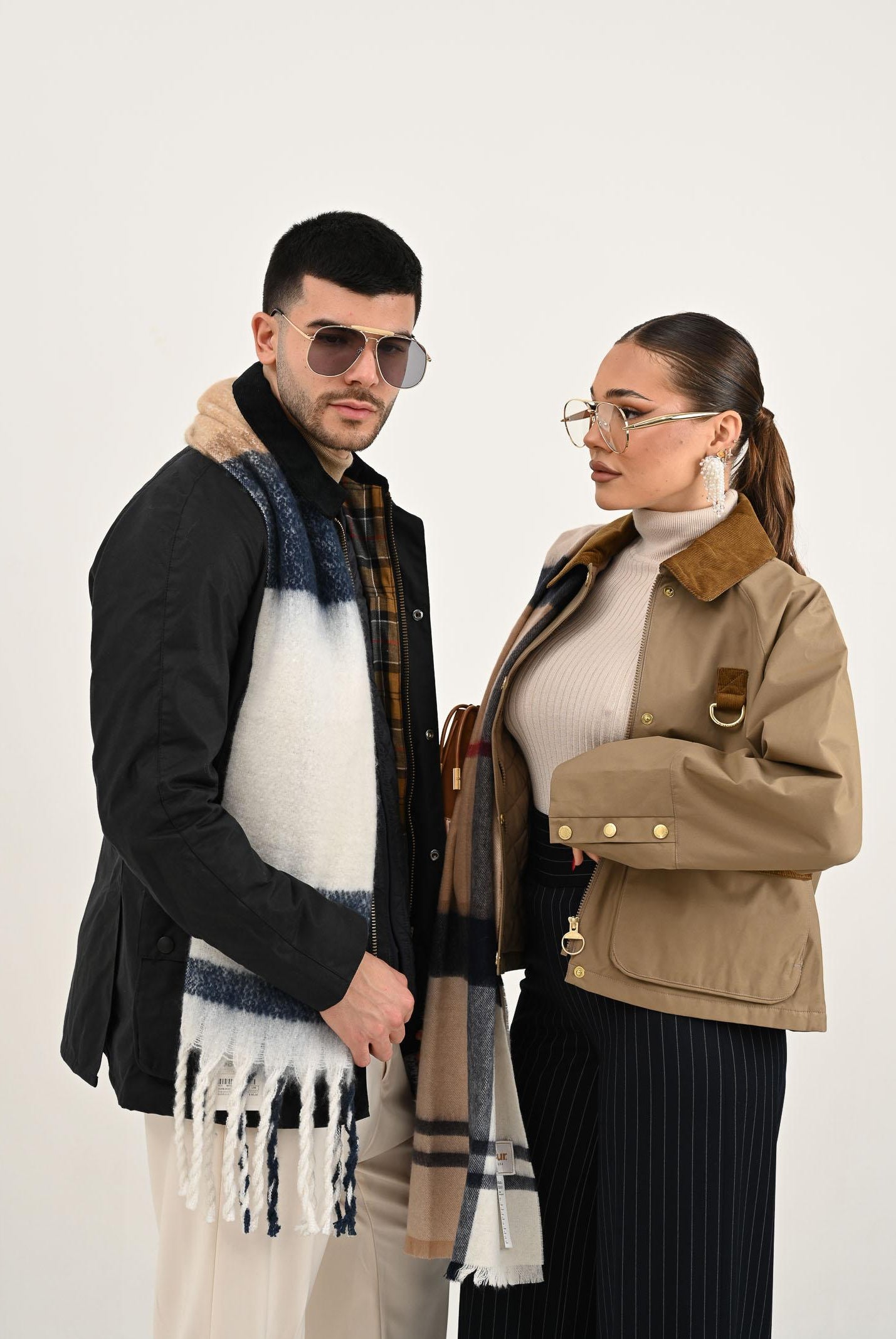 BARBOUR Sciarpa Isla tartan beige per uomo e donna 252MLSC0293 BR51 BARBOUR