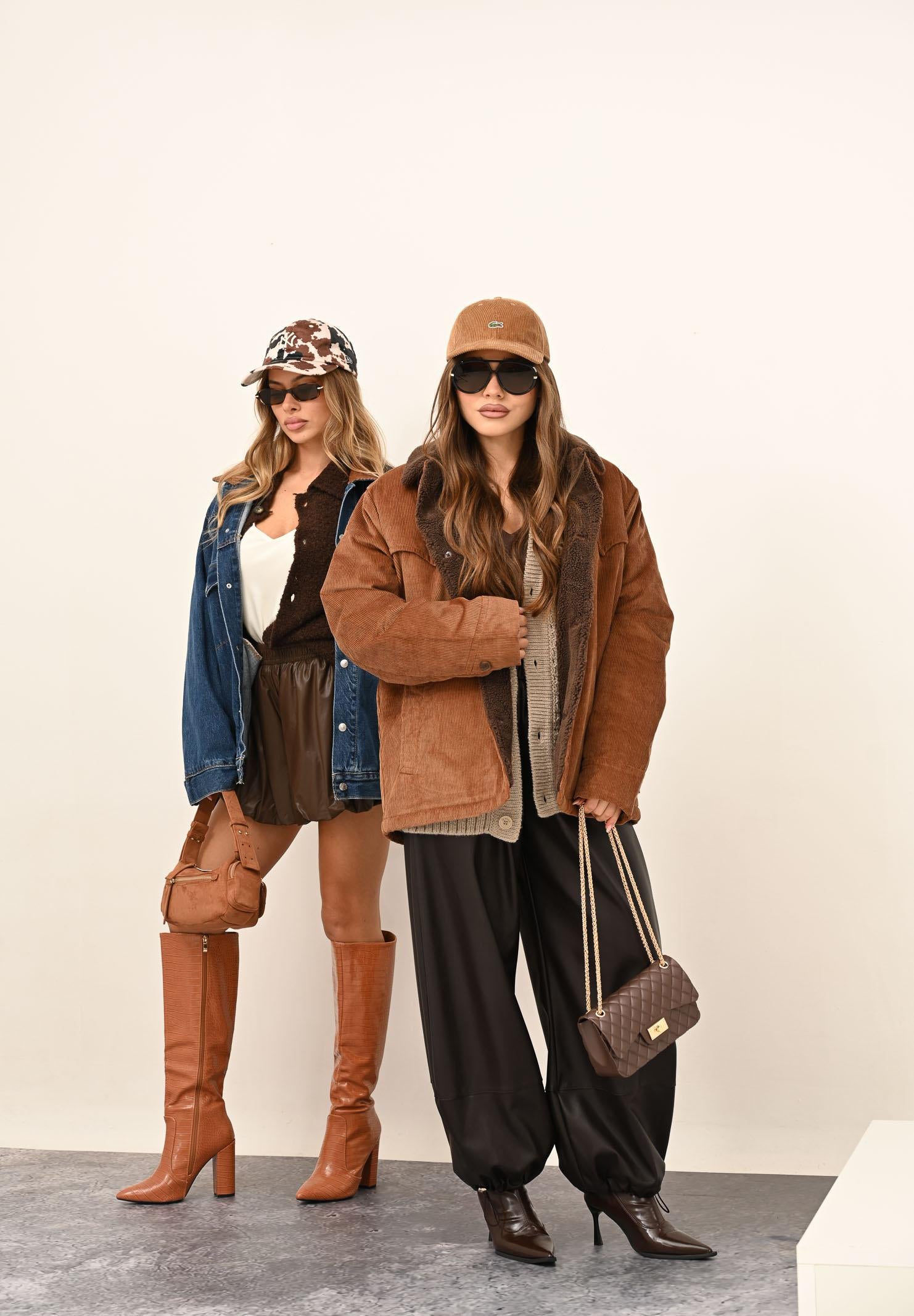 VICOLO Pantalone in ecopelle marrone da donna TF1043 MA VICOLO