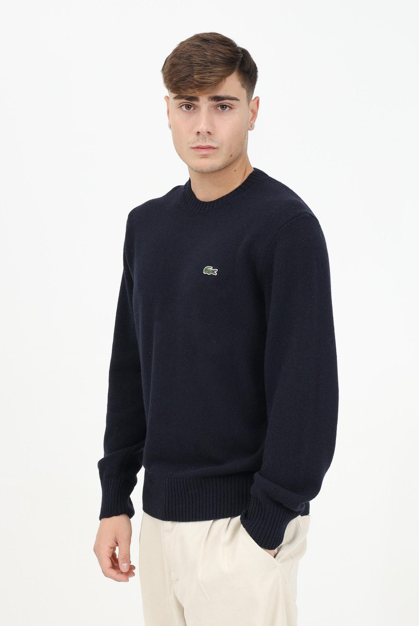 LACOSTE Maglioncino girocollo blu da uomo AH2916 166 LACOSTE