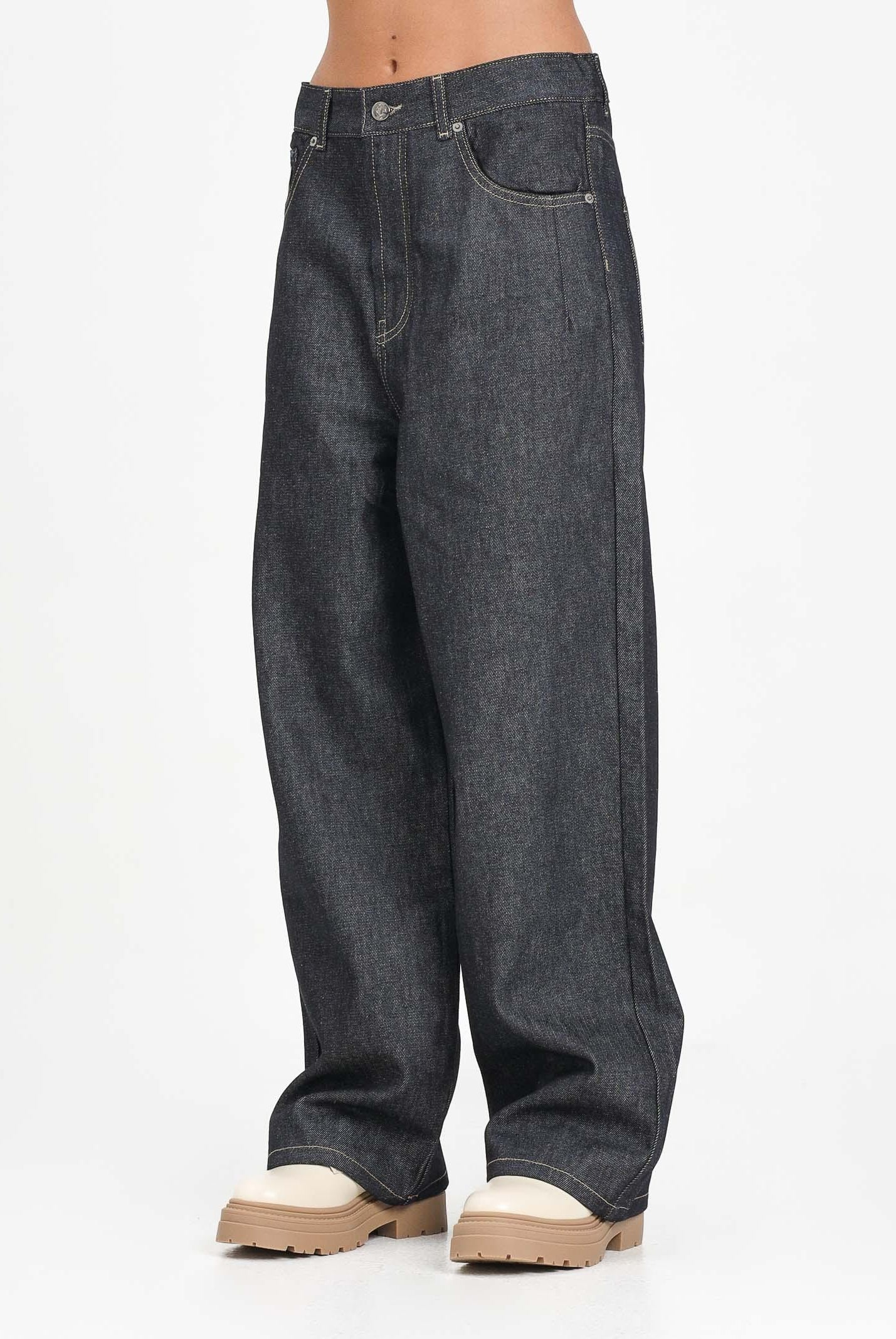 N21 Jeans in denim scuro per donna, ragazzi e bambini con impunture a contrasto N2108MN0438 0N01 N21