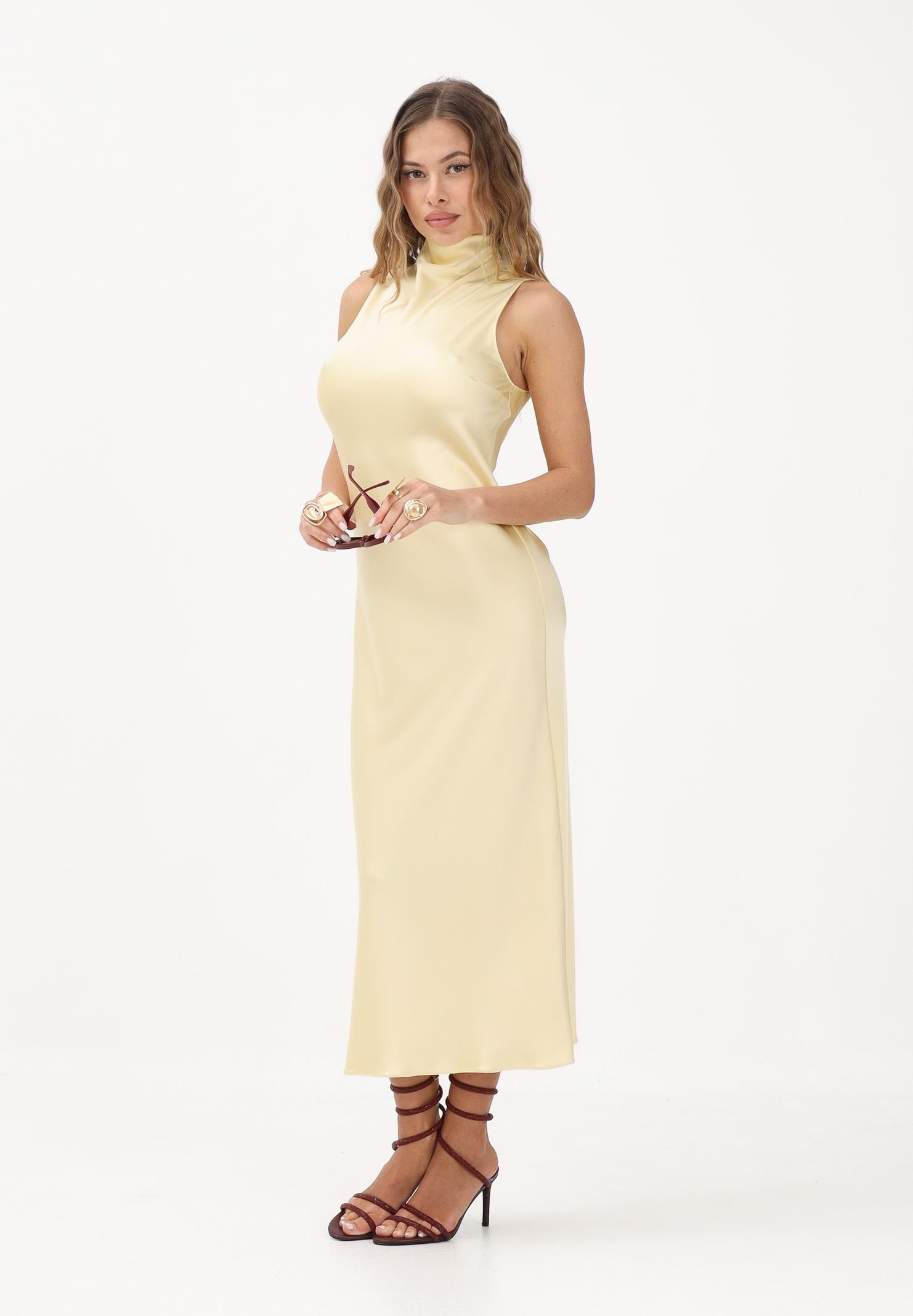 PATRIZIA PEPE Abito midi giallo da donna in raso 8A1627A269 Y478 PATRIZIA PEPE
