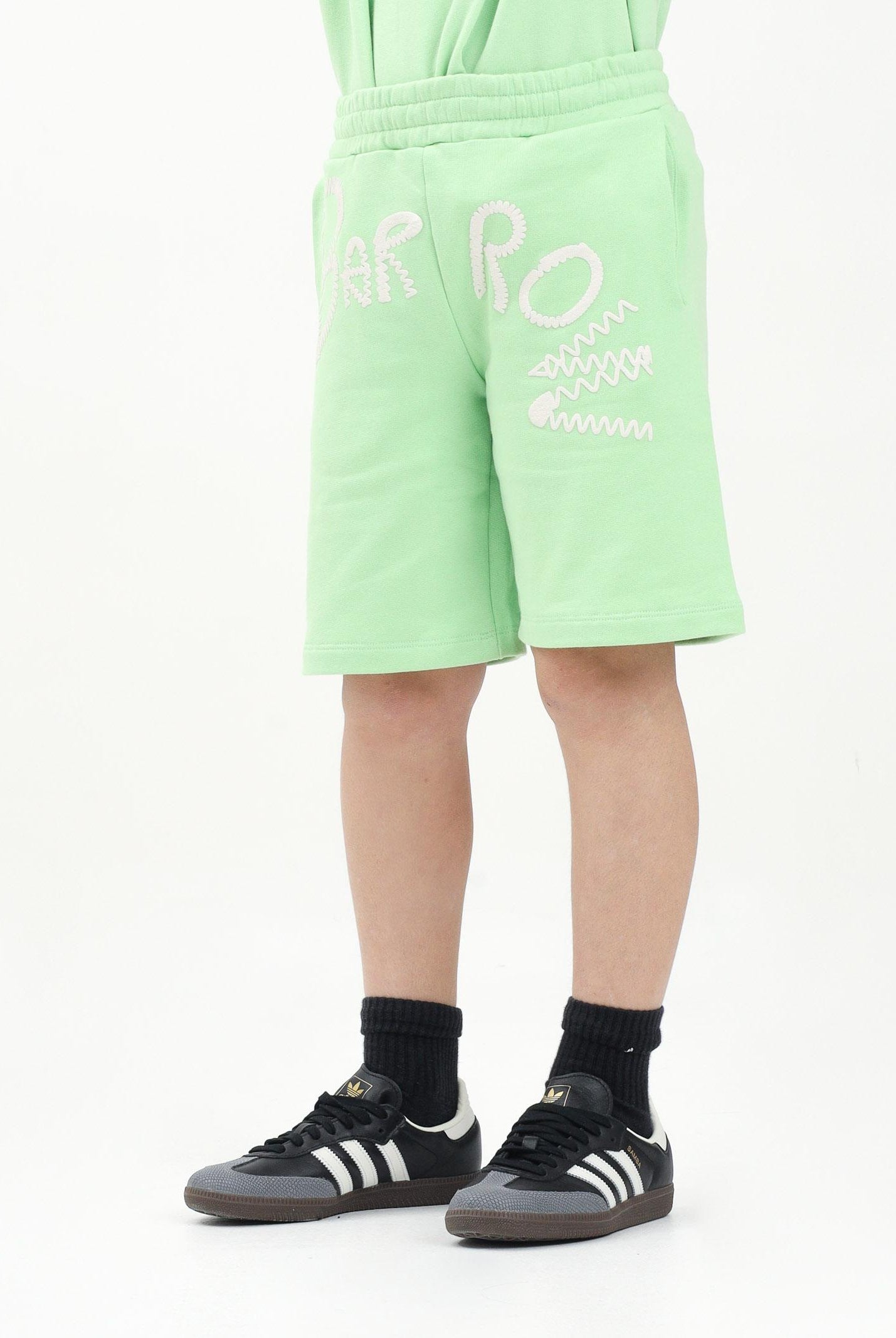 BARROW Shorts sportivo verde pastello per donna, ragazzi e bambini con ricamo logo S5BKJUBE039 081 BARROW