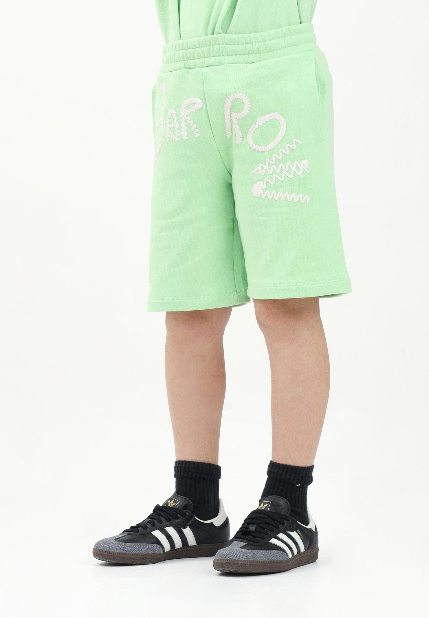 BARROW Shorts sportivo verde pastello per donna, ragazzi e bambini con ricamo logo S5BKJUBE039 081 BARROW