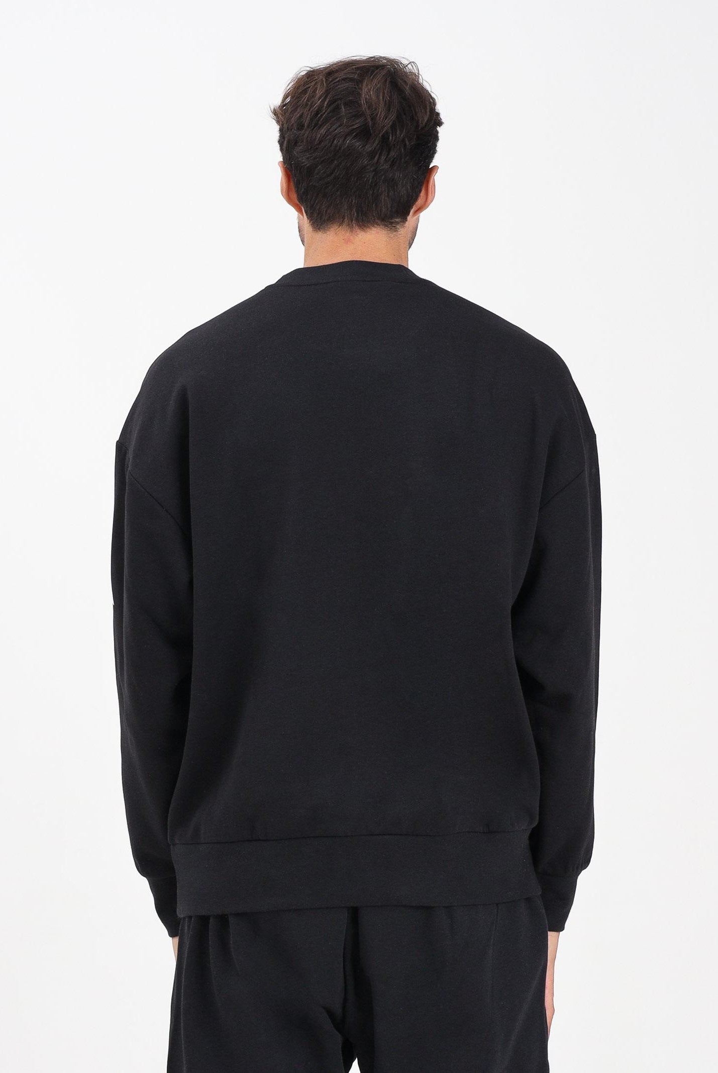 ADIDAS PERFORMANCE Felpa girocollo Essentials Loose Fit 3 Bar Logo nera da uomo JF3542 . ADIDAS PERFORMANCE