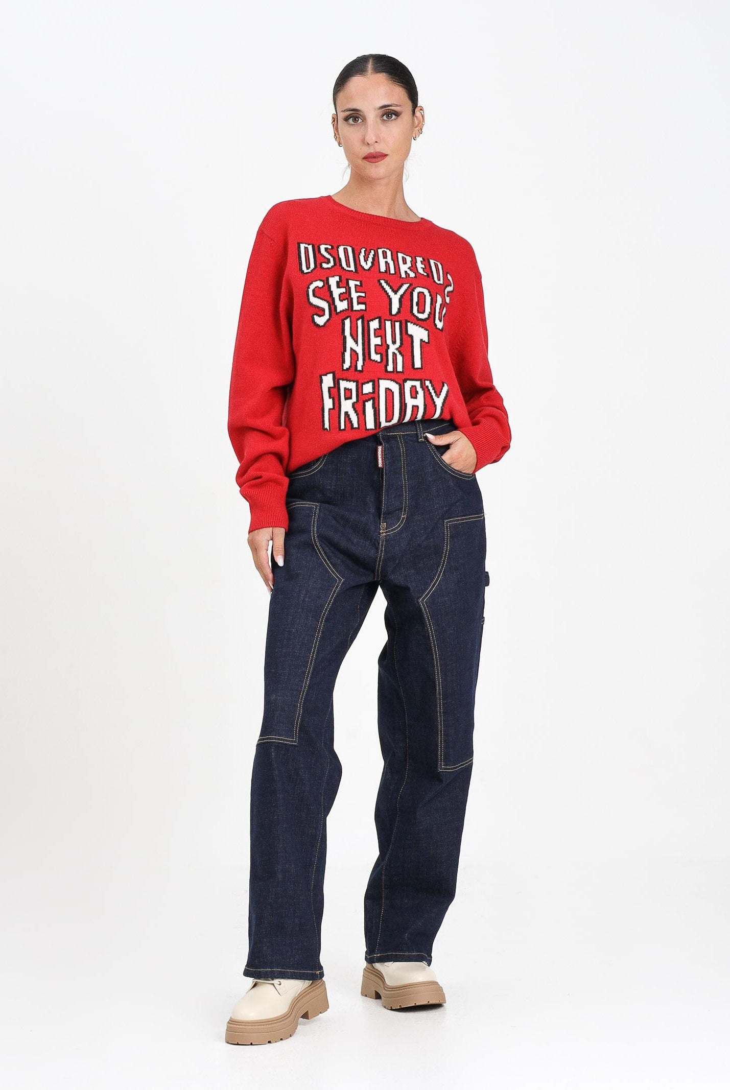 DSQUARED2 Jeans Loose Jean in denim blu per donna, ragazzi e bambini DQ2636D0AAM DQ01 DSQUARED2