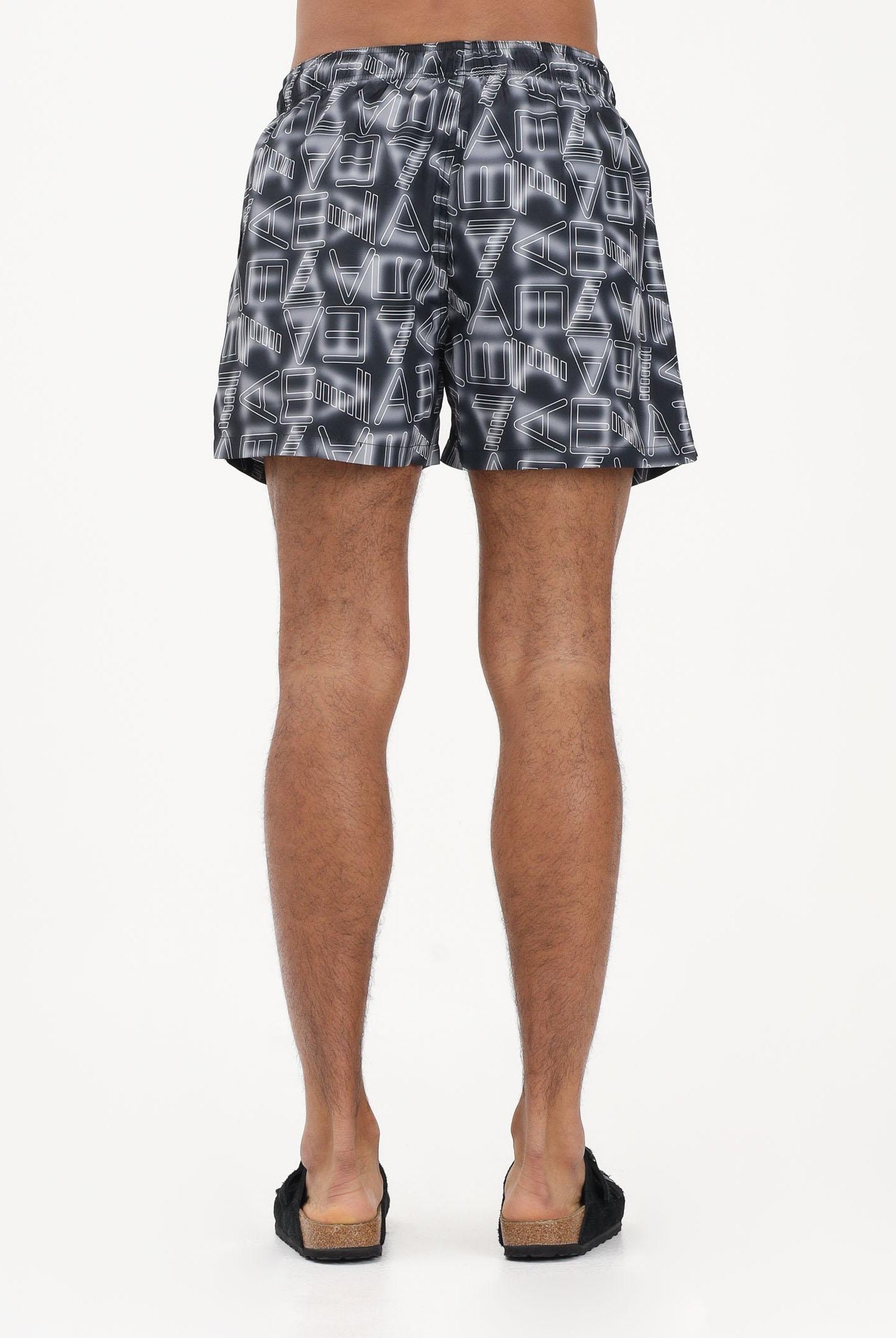 EA7 Shorts mare nero da uomo con logo all-over 7M001715AF21250 MC001 EA7