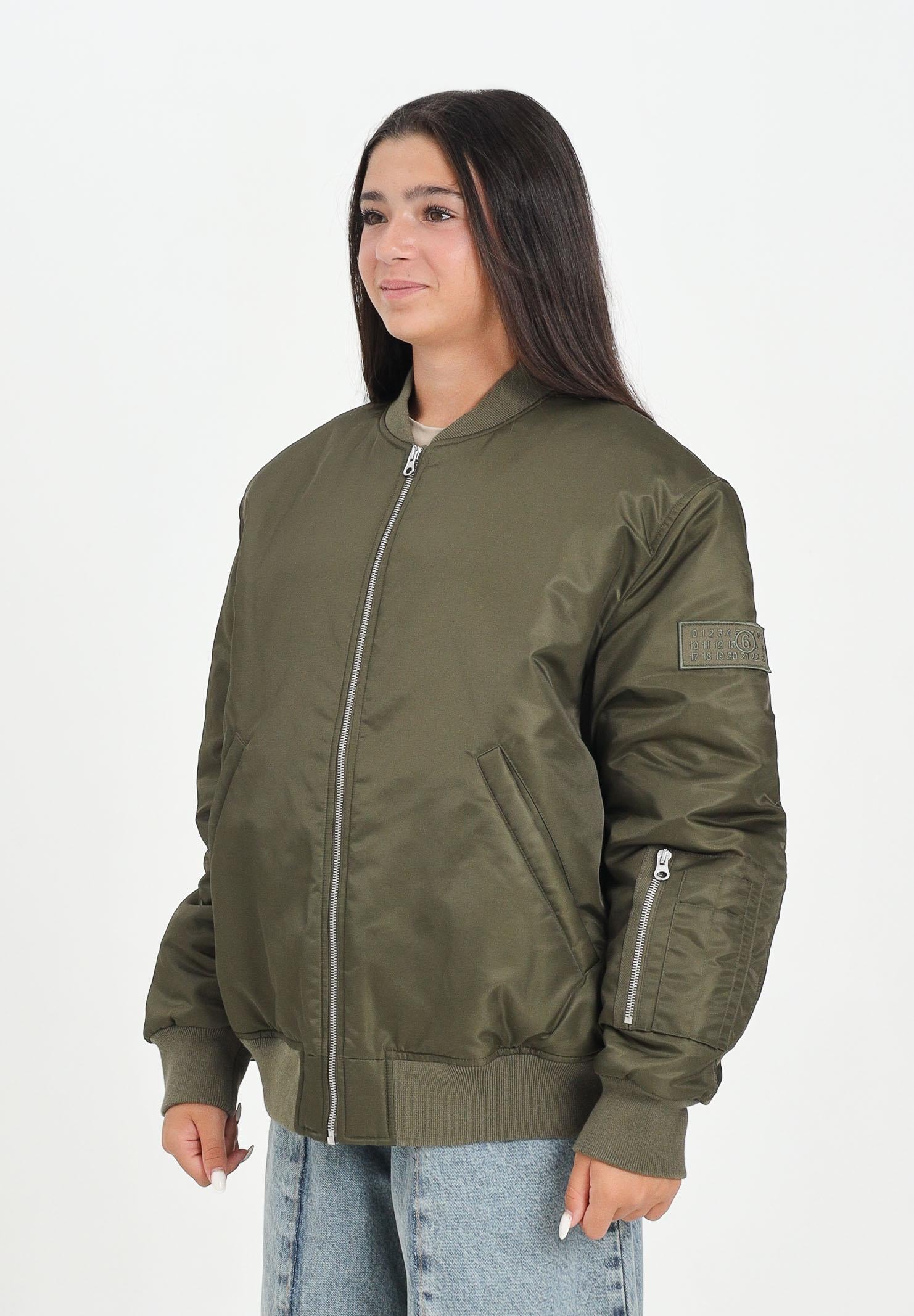 MAISON MARGIELA Bomber verde per donna, ragazzi e bambini con Patch Numeric M60832MM03B M6514 MAISON MARGIELA