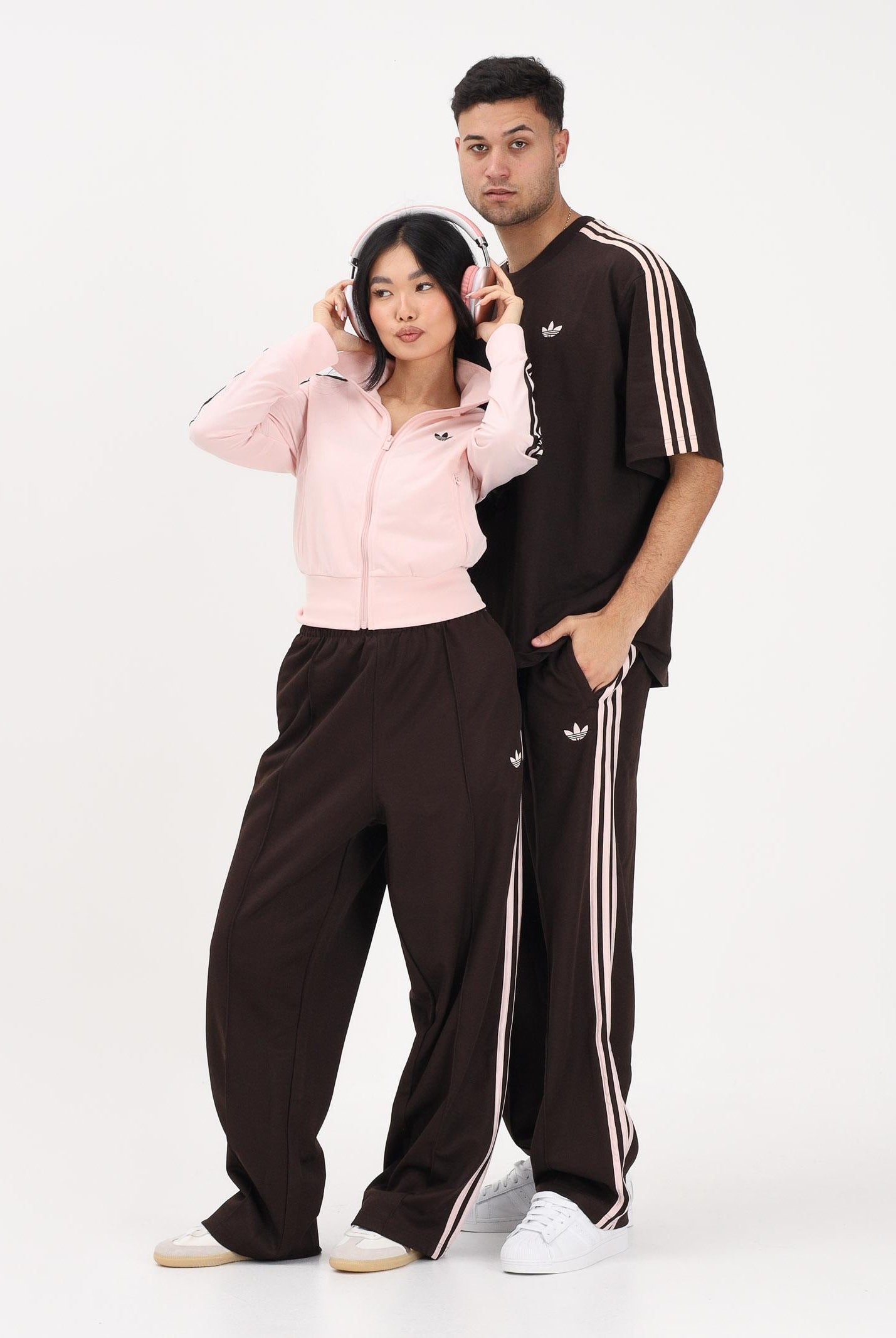 ADIDAS ORIGINALS Pantalone sportivo Baggy marrone e rosa per uomo e donna KE3495 . ADIDAS ORIGINALS