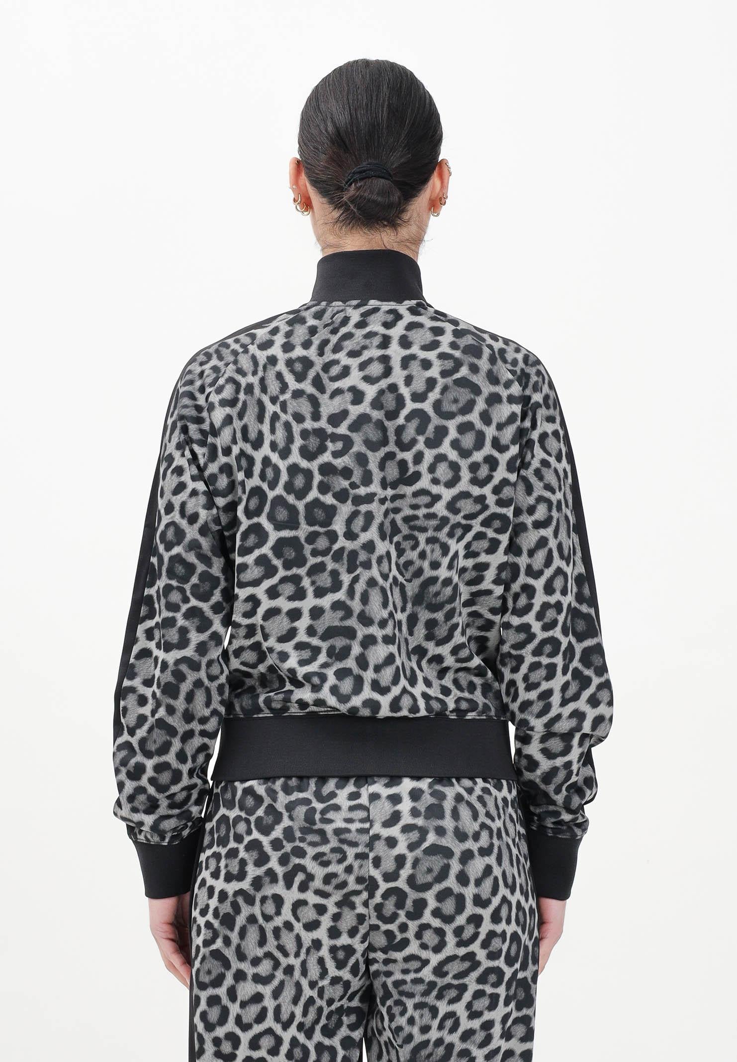 PUMA Felpa con zip T7 Leo Luxe All-Over Print nera da donna 632342 01 PUMA