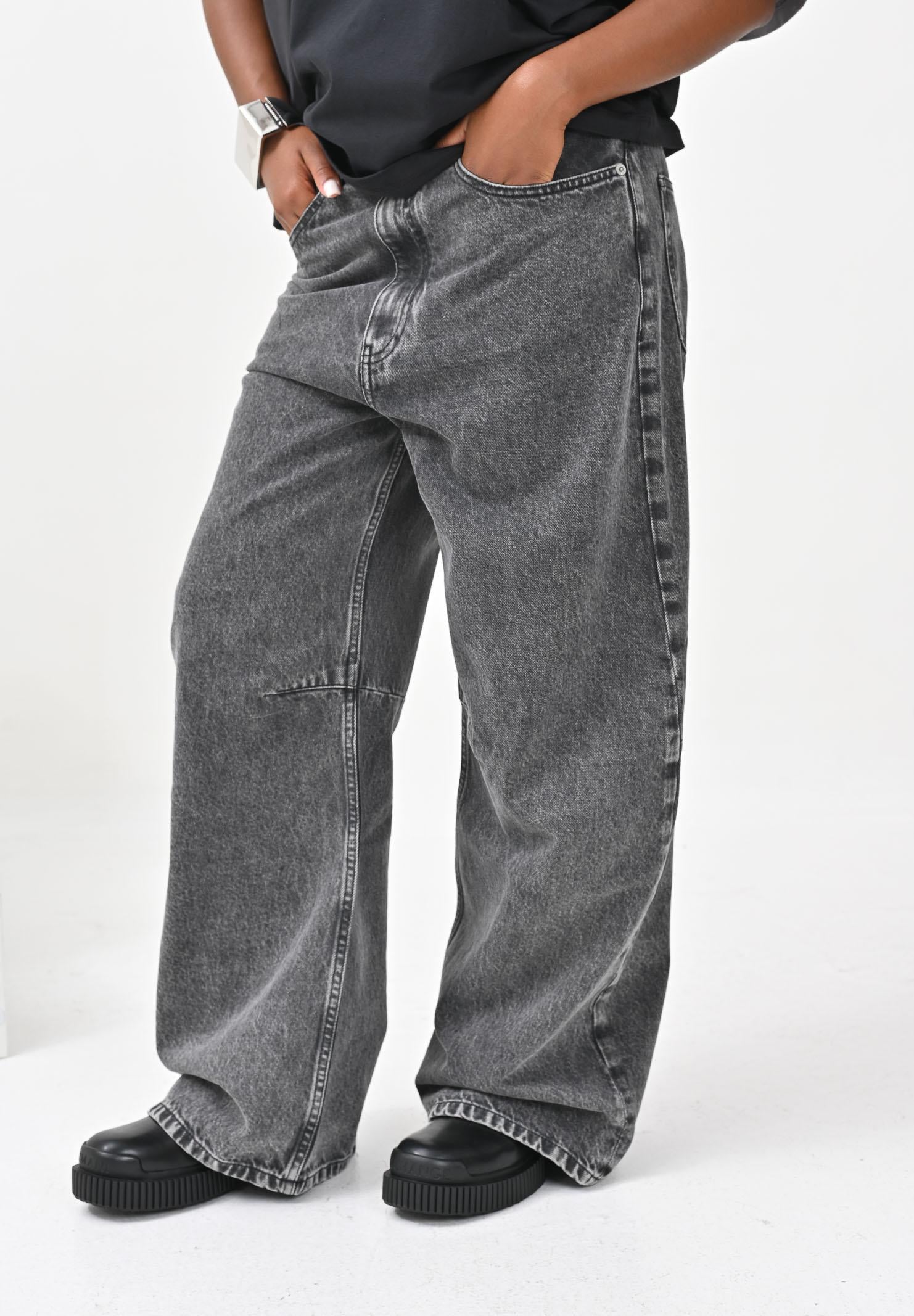 MAISON MARGIELA Jeans per donna, ragazzi e bambini in denim nero con leggere sfumature M60844MM06D M602 MAISON MARGIELA