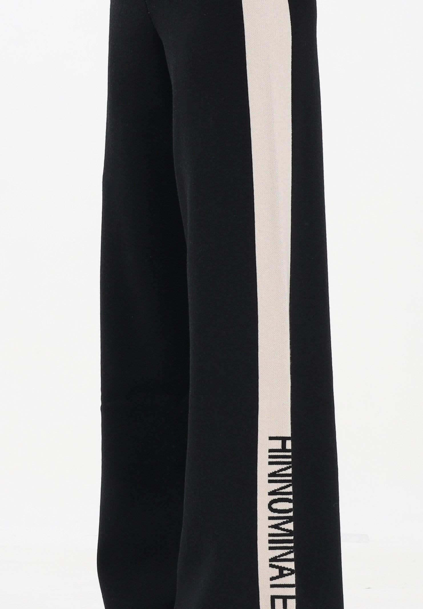 HINNOMINATE Pantalone in maglia nero da donna con banda laterale logata HMABW02131 NE01 HINNOMINATE