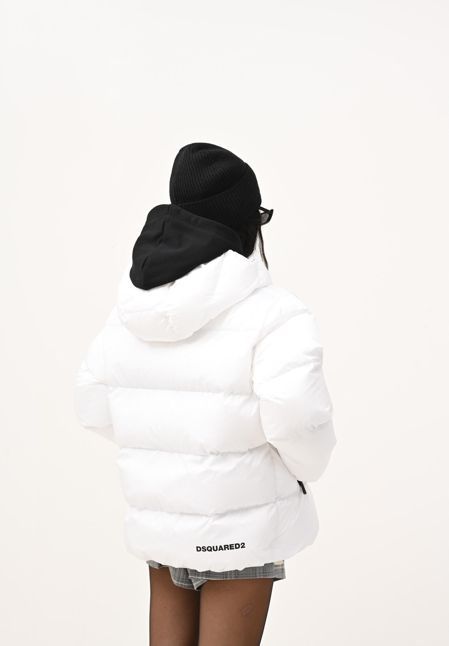 DSQUARED2 Piumino bianco per donna, ragazzi e bambini con logo DQ1090D00BN DQ100 DSQUARED2