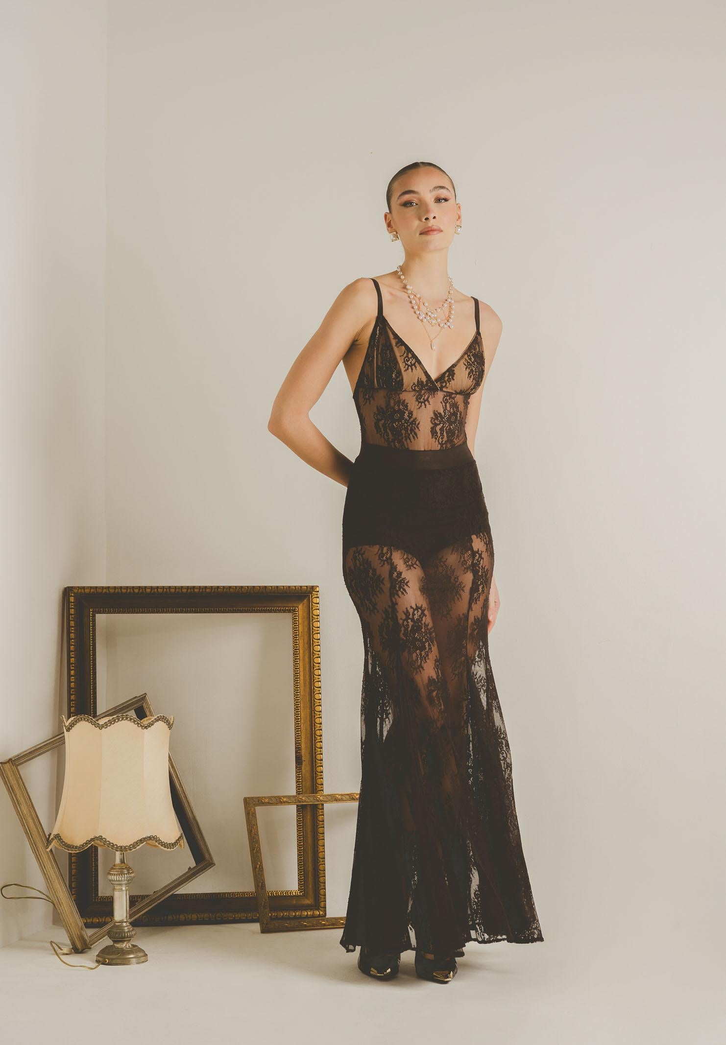 SANTAS Gonna lunga NUIT marrone da donna PV2628 MA SANTAS