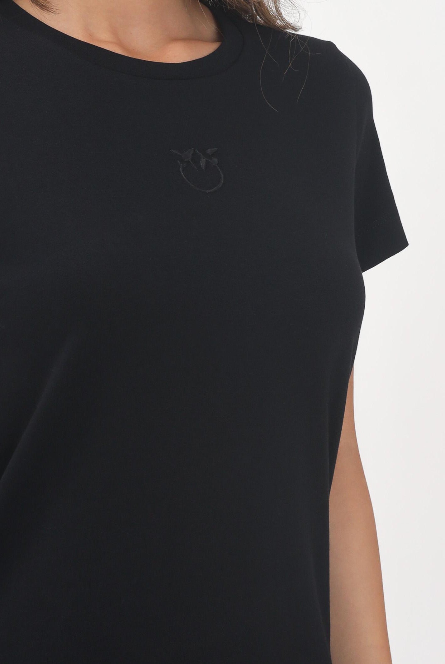 PINKO T-shirt a manica corta nera da donna con logo 100355A2RD Z99 PINKO